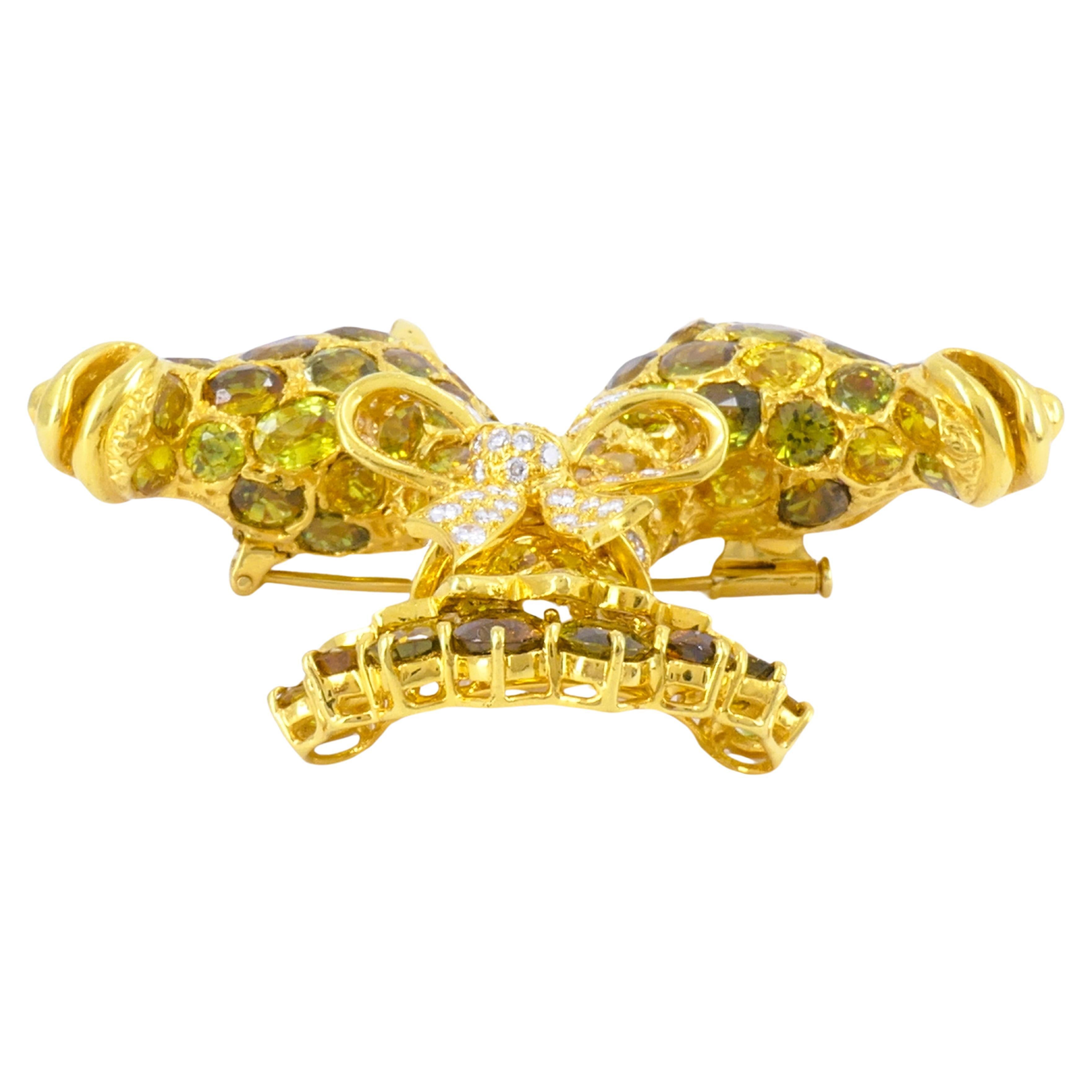 Donald Claflin for Tiffany & Co. Jirafa Broche de oro Piedras preciosas Estate Jewelry en Bueno Estado en Beverly Hills, CA