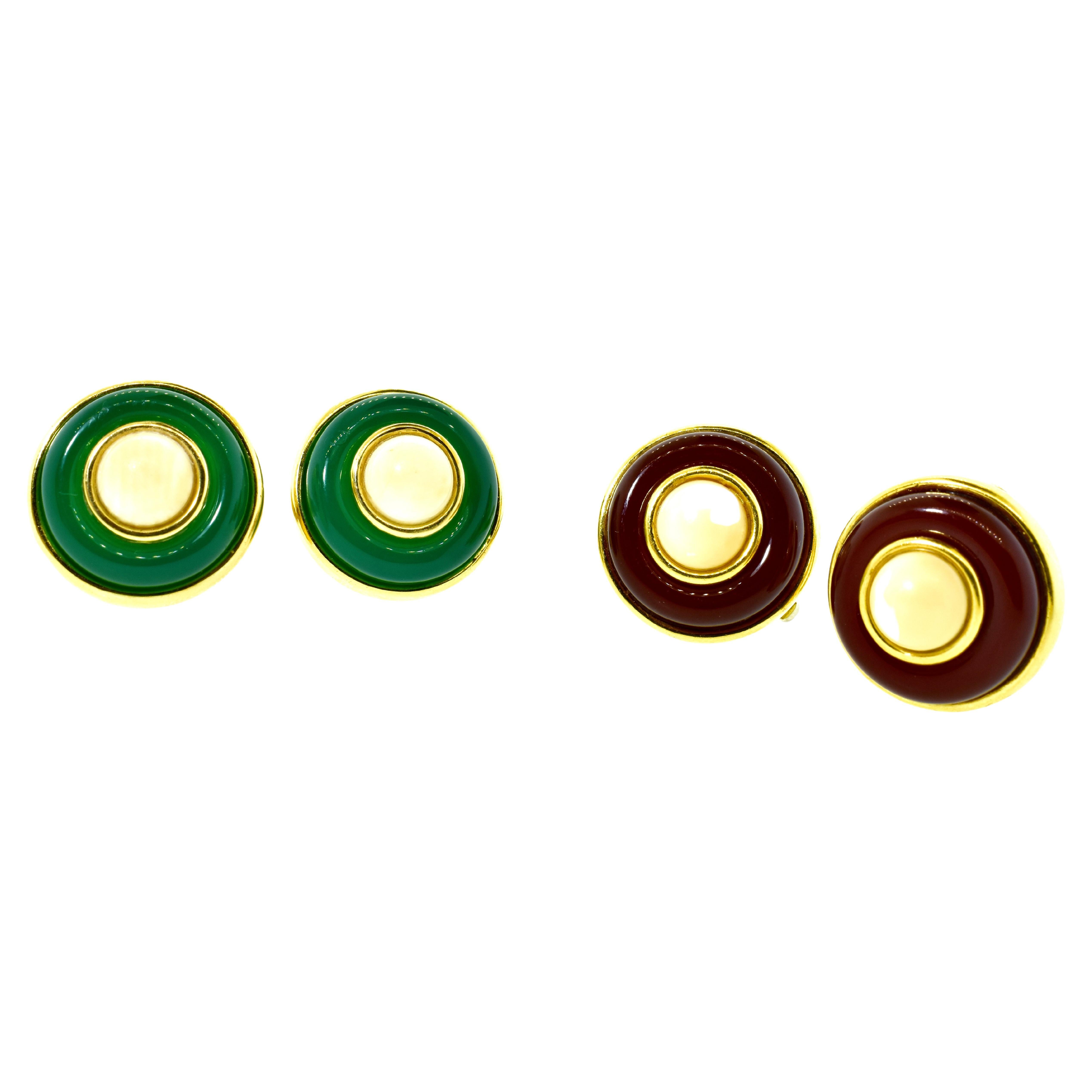 Women's or Men's Donald Claflin for Tiffany Vintage 18K Set of Two Pair of Earrings, c. 1960 For Sale