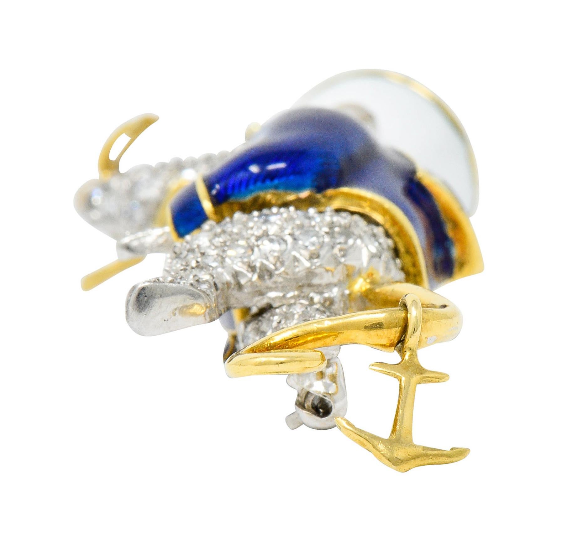 Donald Claflin Tiffany & Co. Diamond Enamel Platinum Gold Sailor Mouse Brooch 6