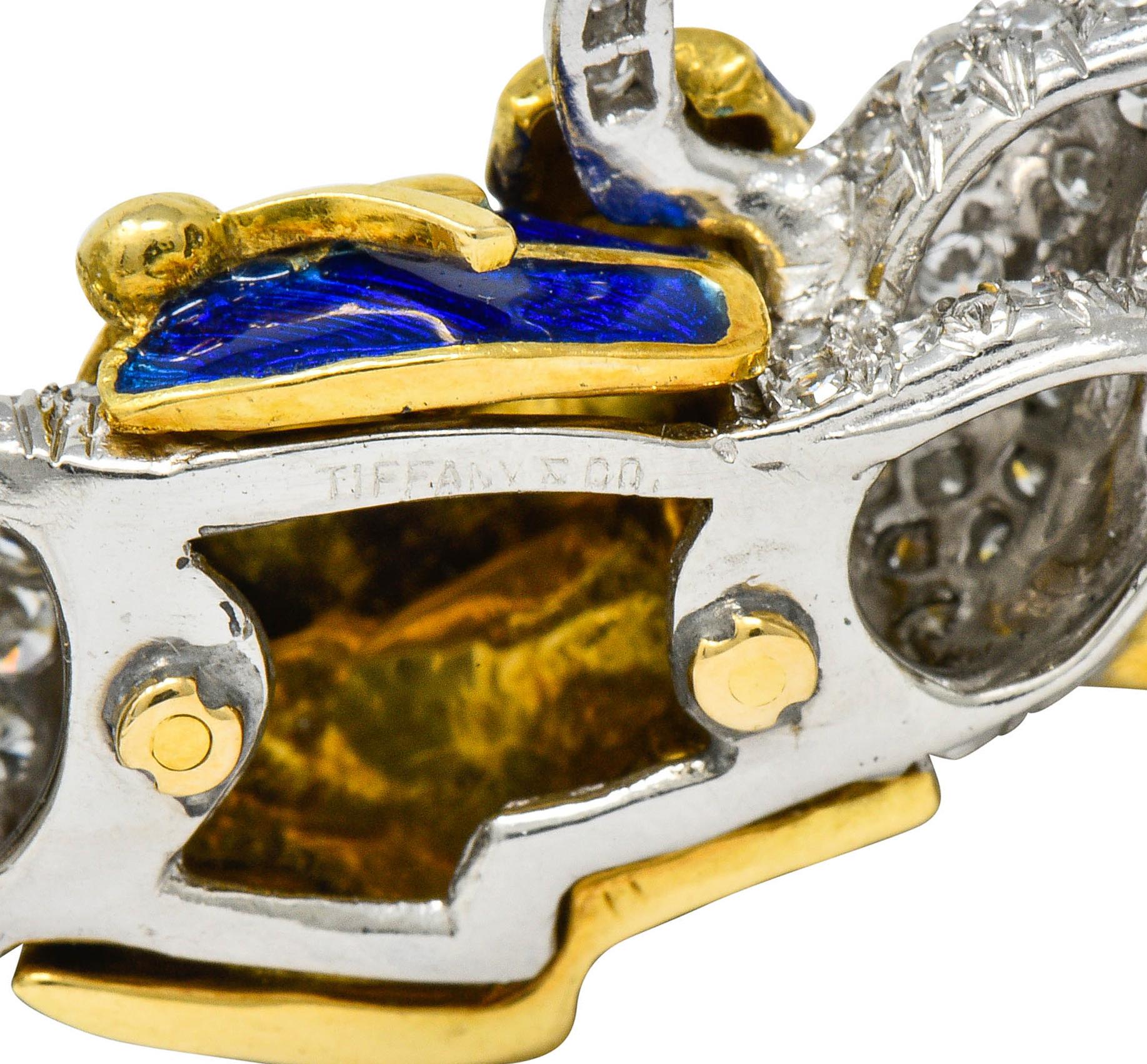 Donald Claflin Tiffany & Co. Diamond Enamel Platinum Gold Sailor Mouse Brooch 2