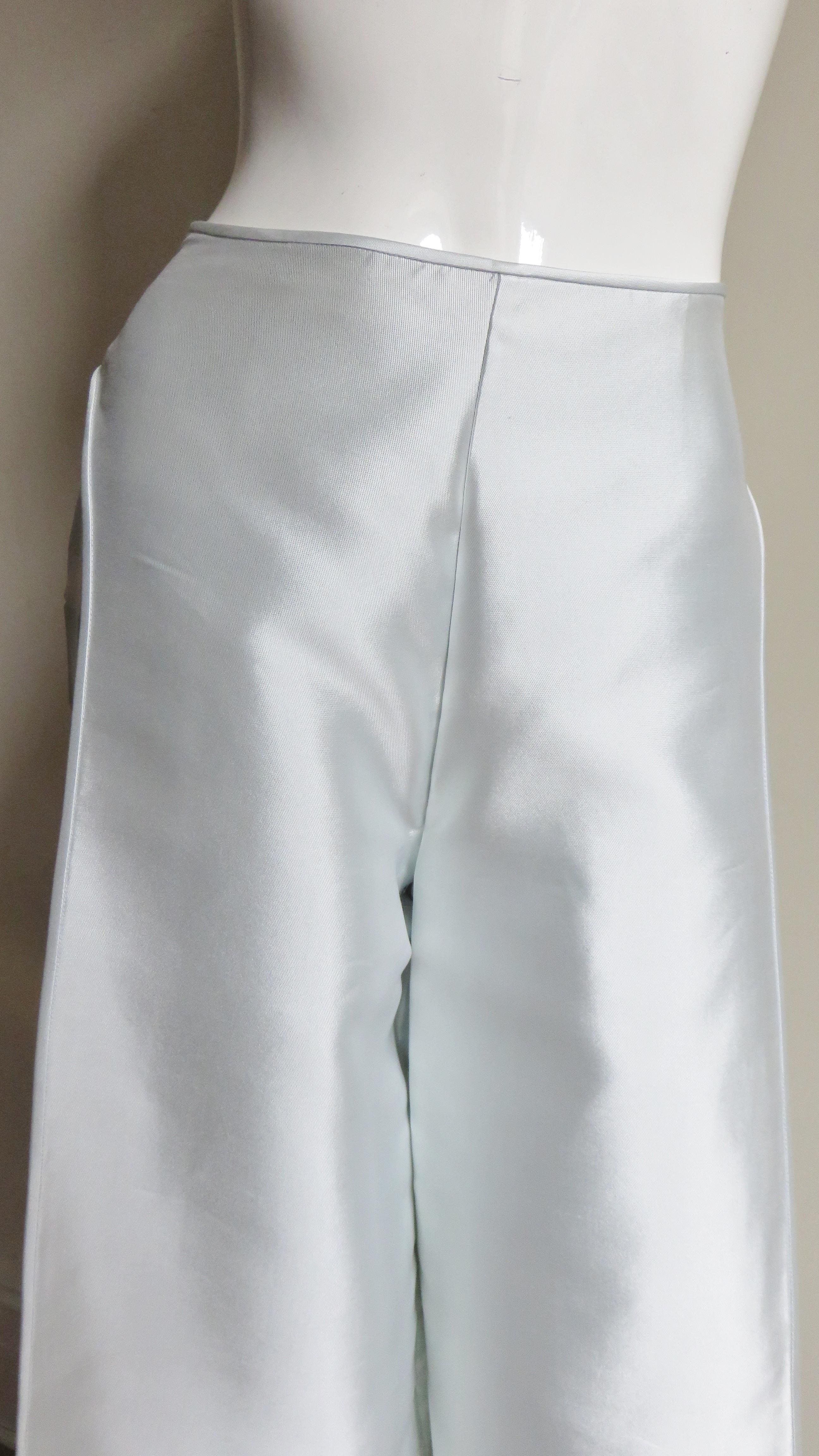 Donald Deal New Baby Blue Double Layer Pants In Excellent Condition For Sale In Water Mill, NY