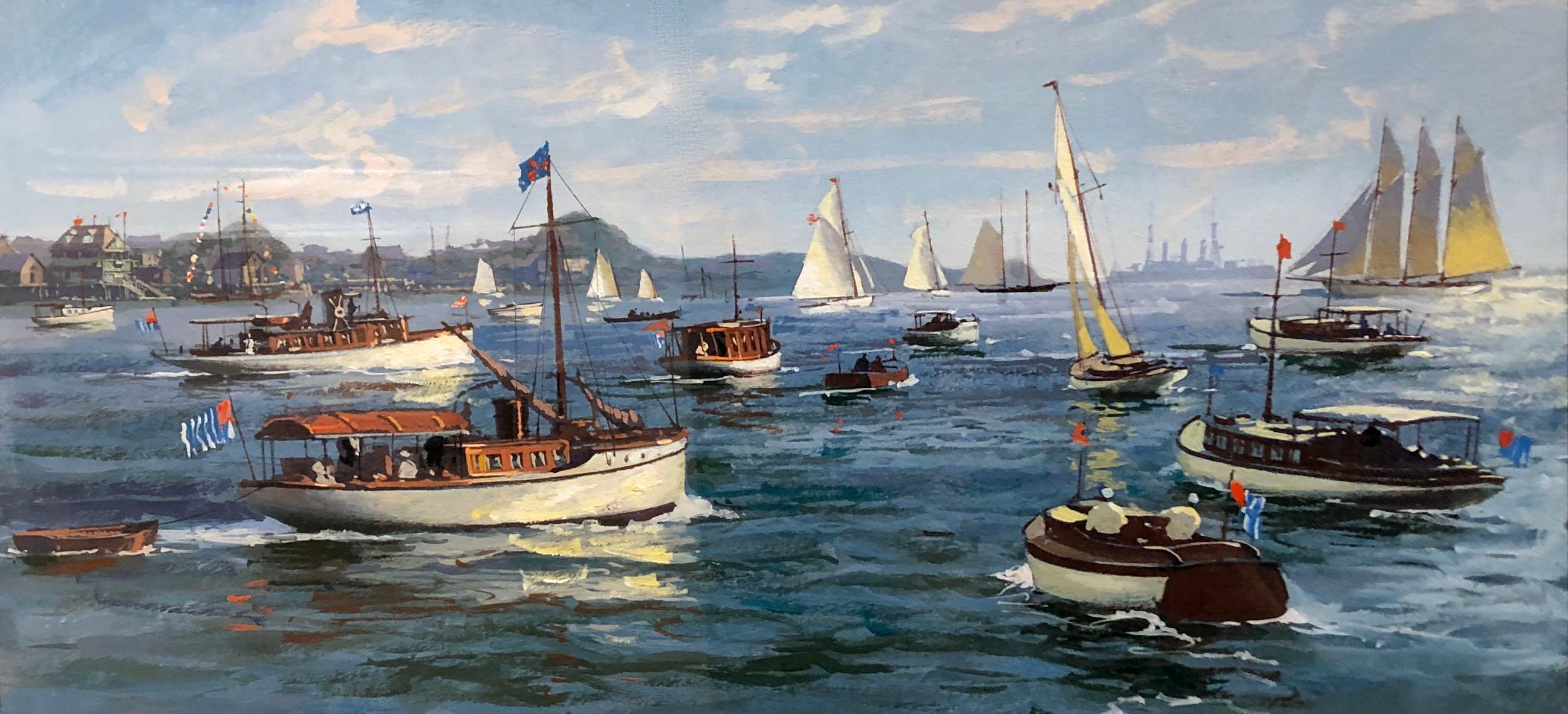 Donald Demers Landscape Painting - 90th Anniversary of the US Power Squadron, Marblehead, Massachusetts