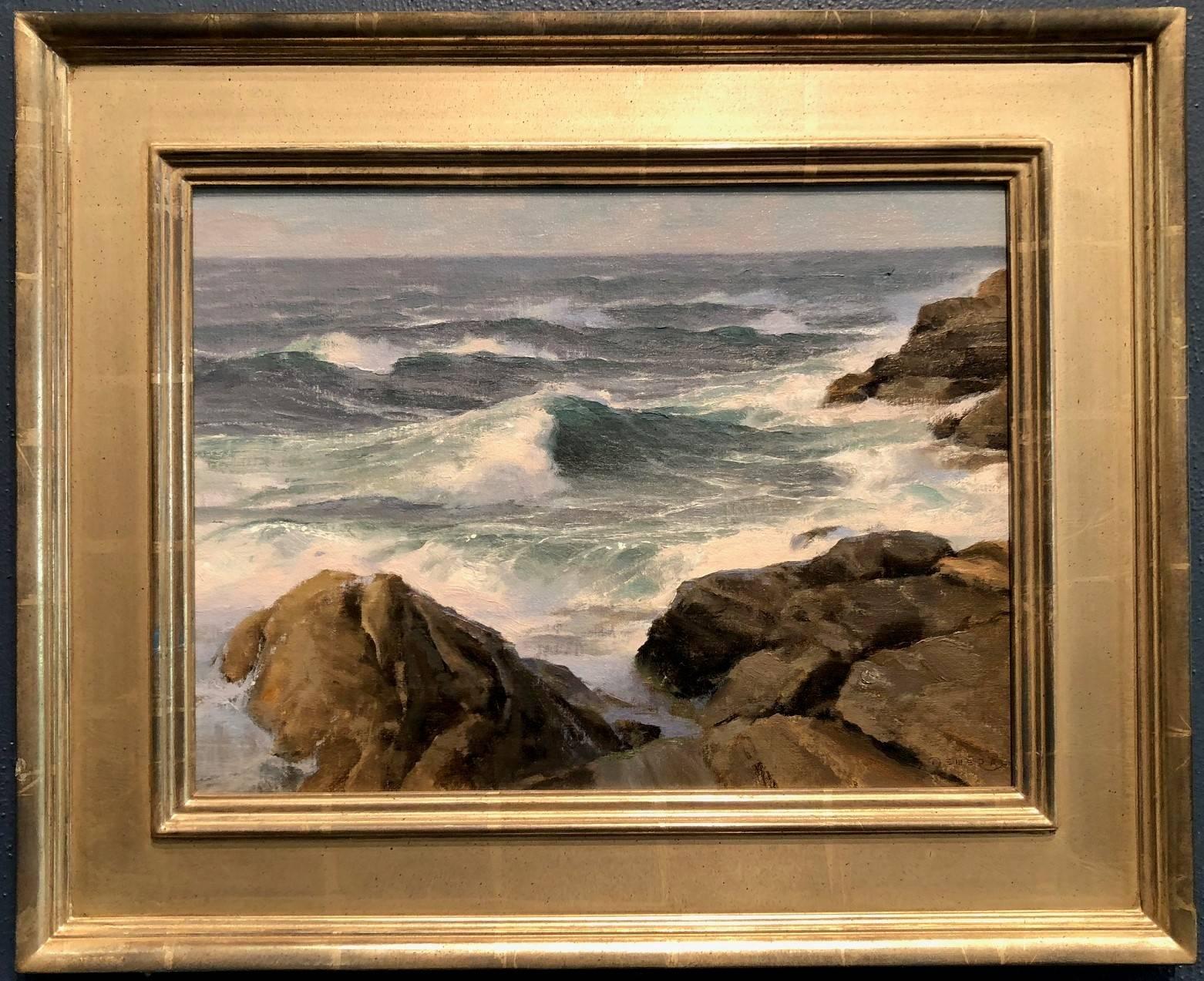 Pemaquid Surf - Painting by Donald Demers