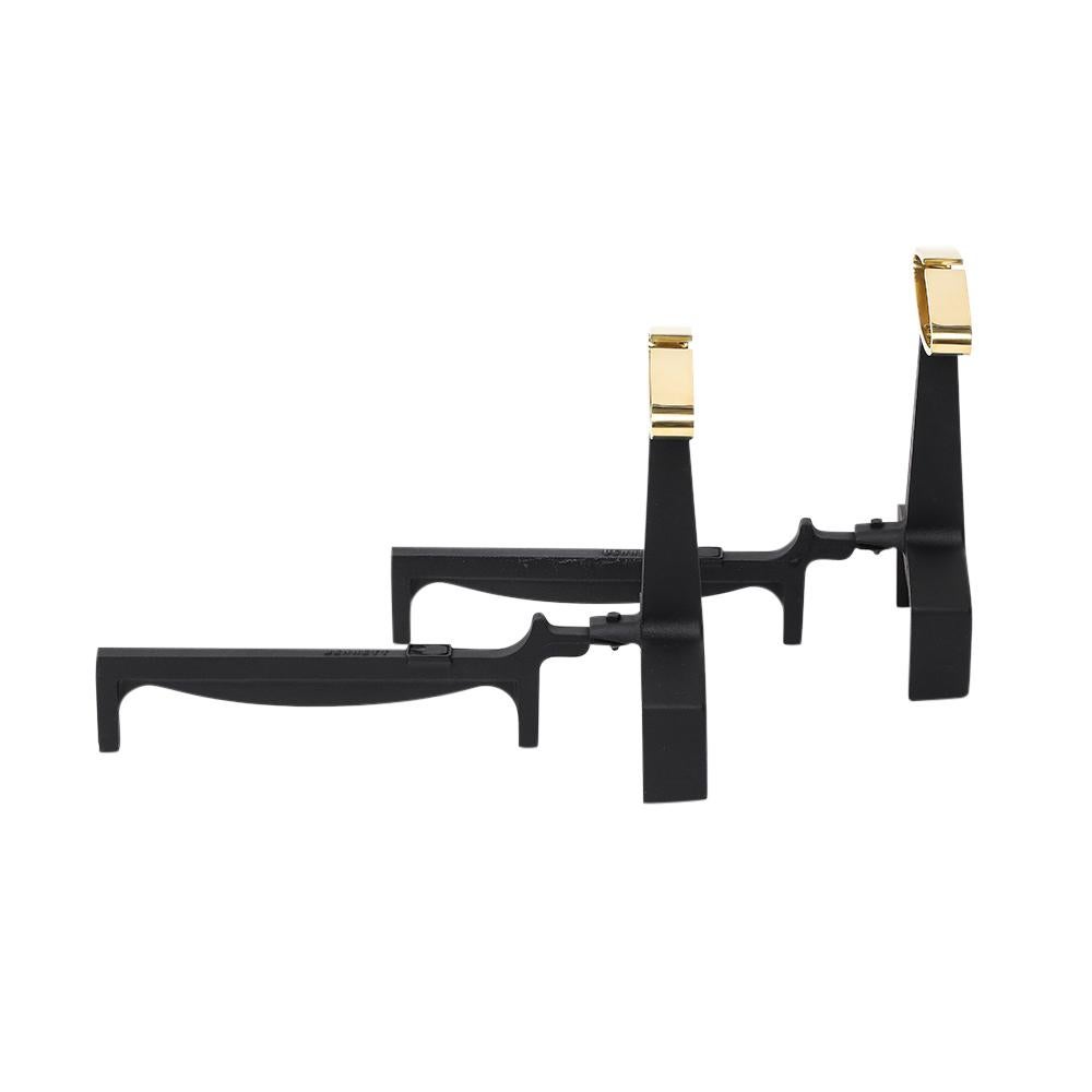 Donald Deskey Andirons, Brass, Signed Bennett en vente 1