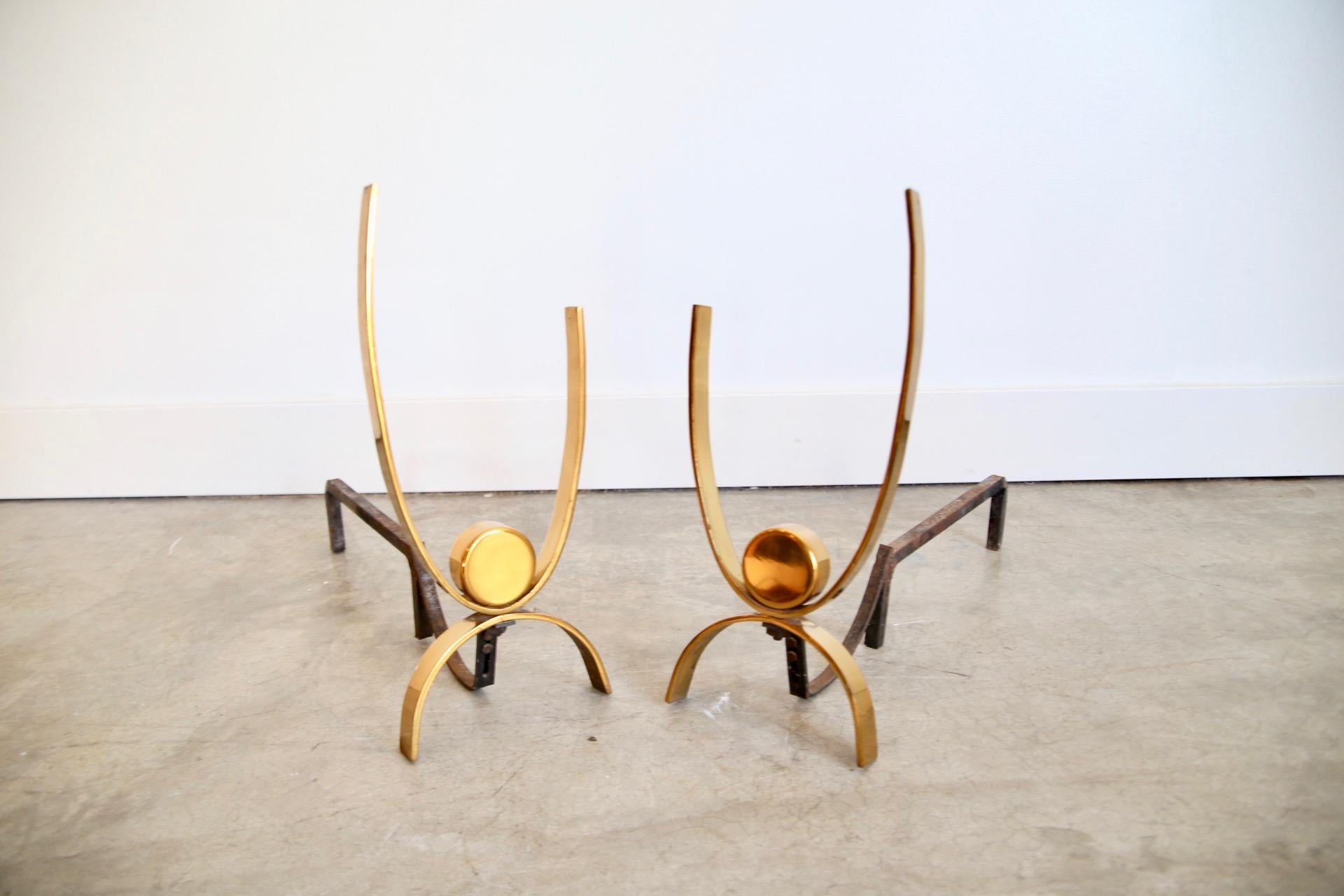 Donald Deskey Andirons In Good Condition In St. Louis, MO