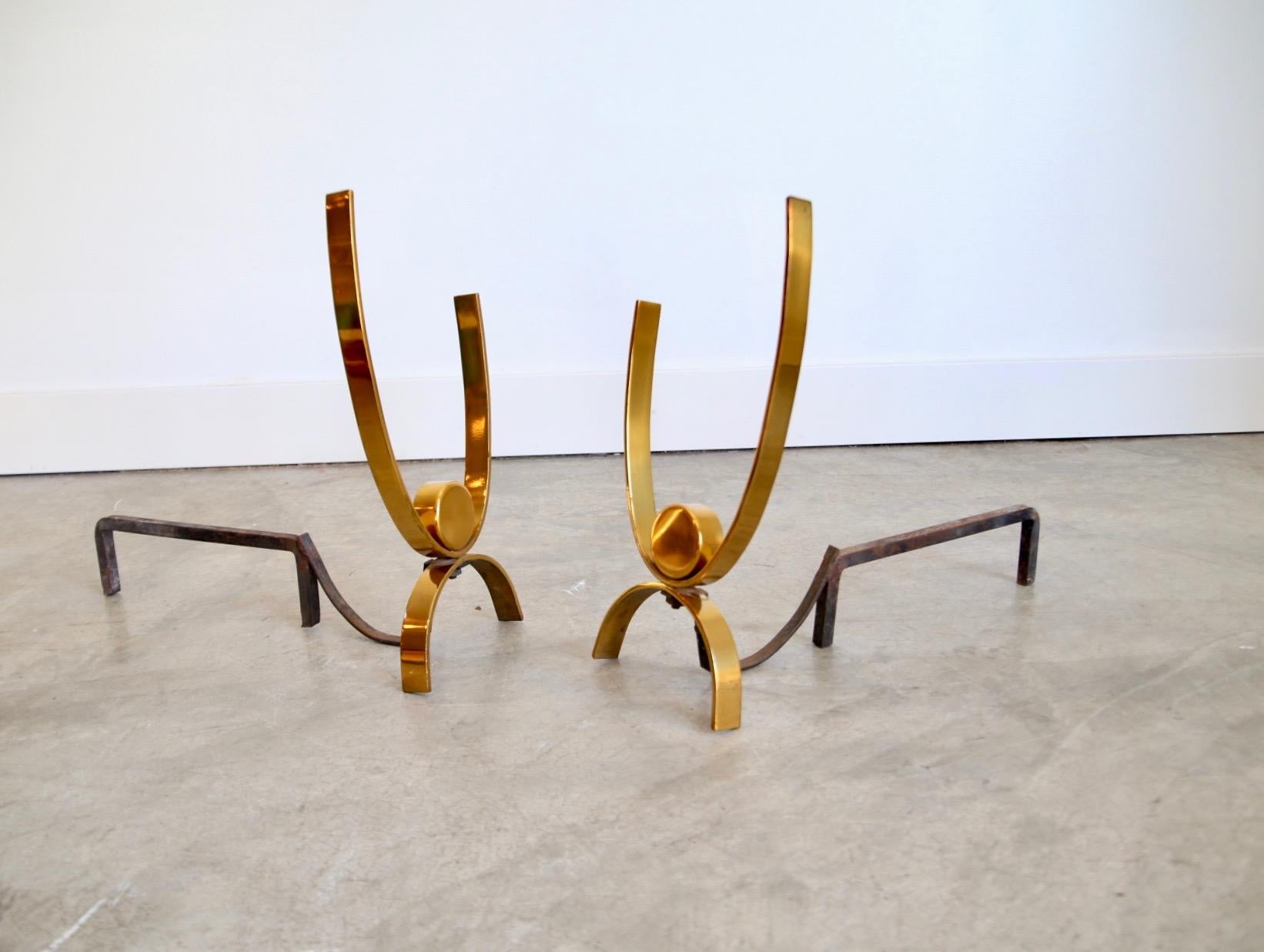 Metal Donald Deskey Andirons