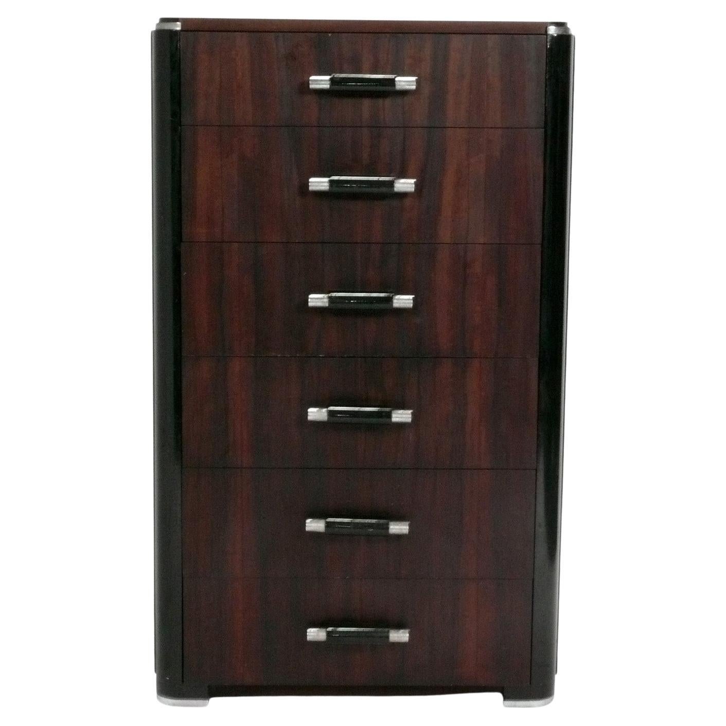 Donald Deskey Art Deco Tall Chest or Dresser circa 1930s