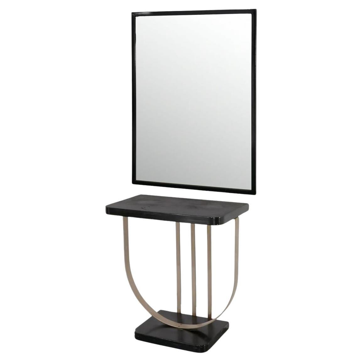 Donald Deskey Attr. Art Moderne Console table and Wall Mirror.