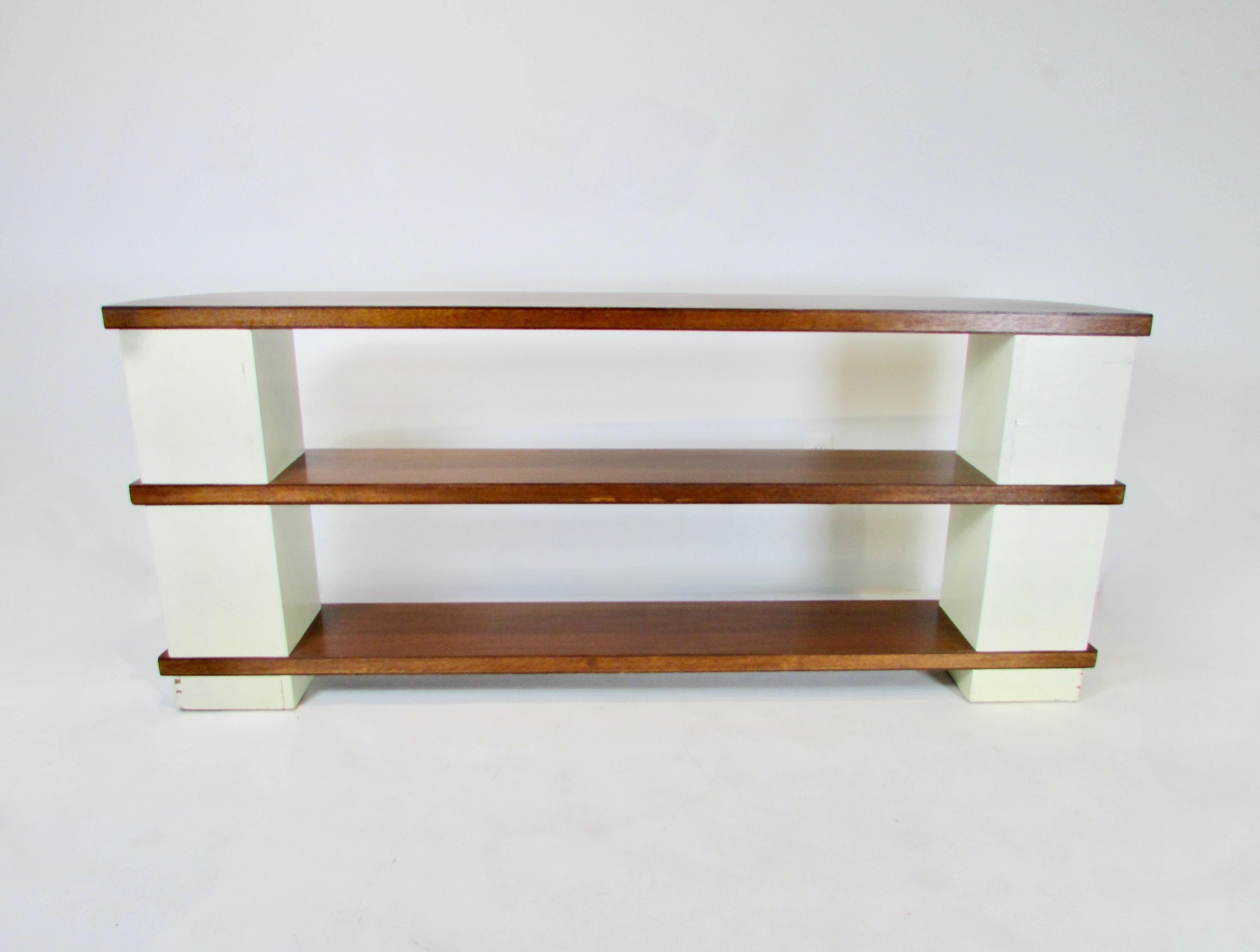 Donald Deskey Attributed Art Deco Streamlined Moderne Console Entry Shelf Unit For Sale 6