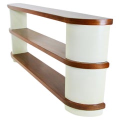 Vintage Donald Deskey Attributed Art Deco Streamlined Moderne Console Entry Shelf Unit