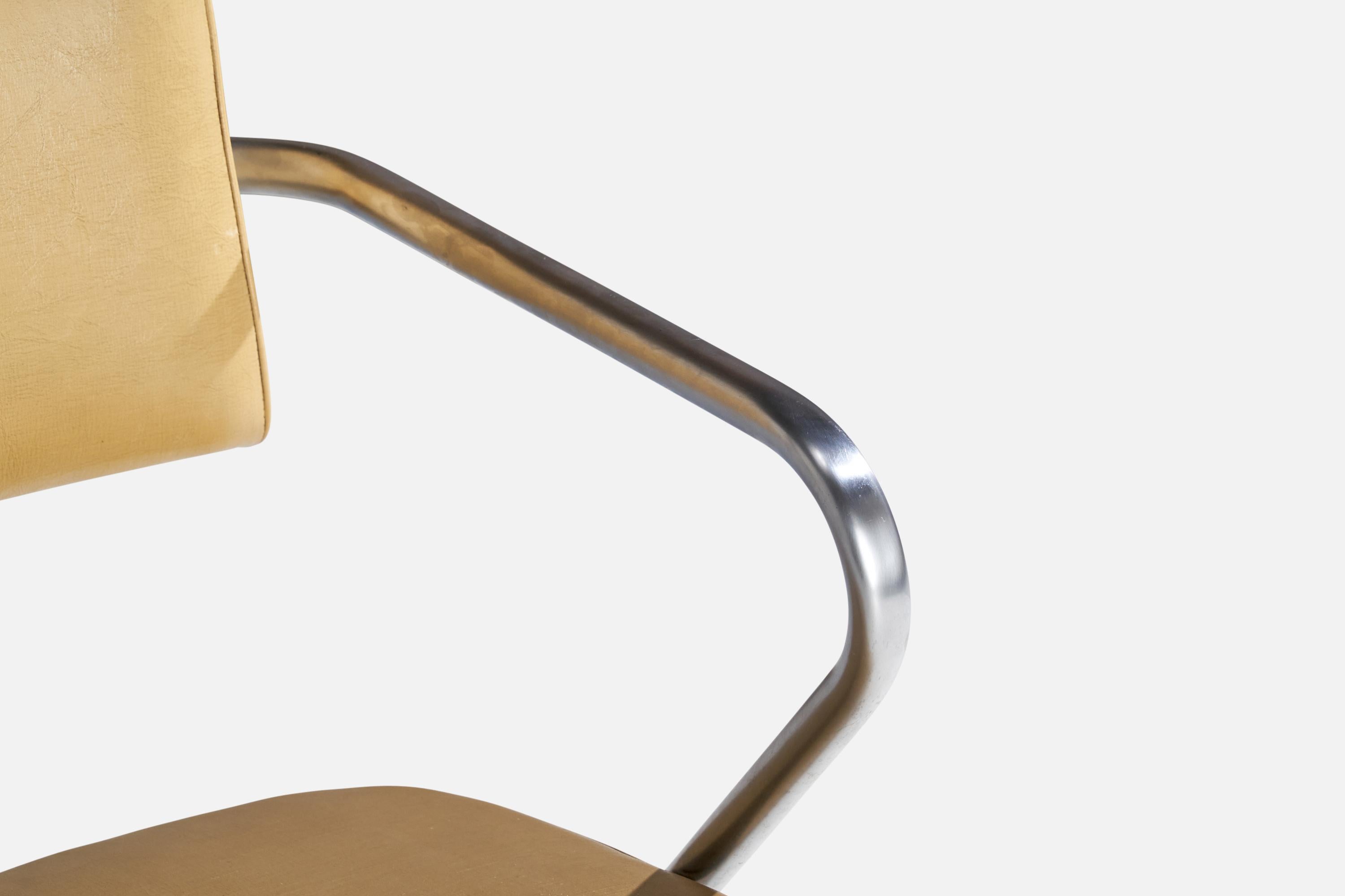 Donald Deskey Attribution, Armchair, Chrome, Oil Cloth, USA, 1939 For Sale 1