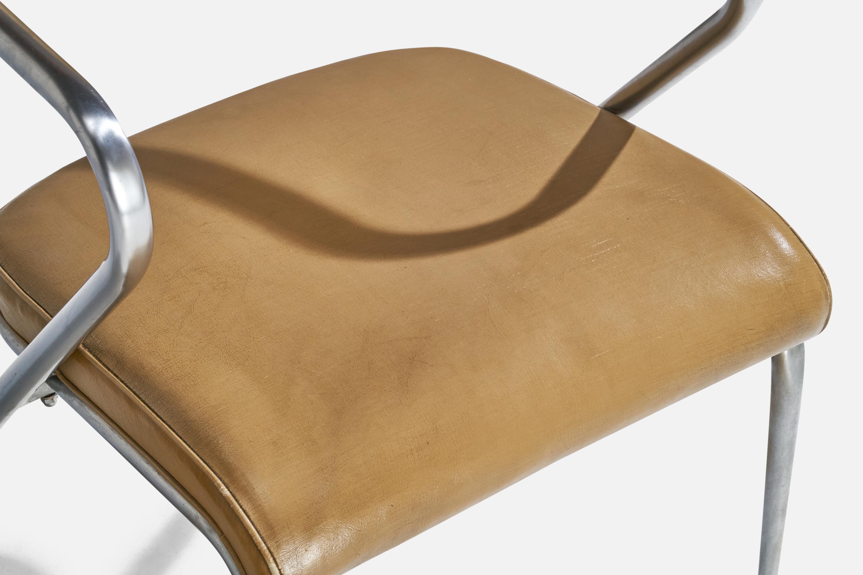 Donald Deskey Attribution, Armchair, Chrome, Oil Cloth, USA, 1939 For Sale 2