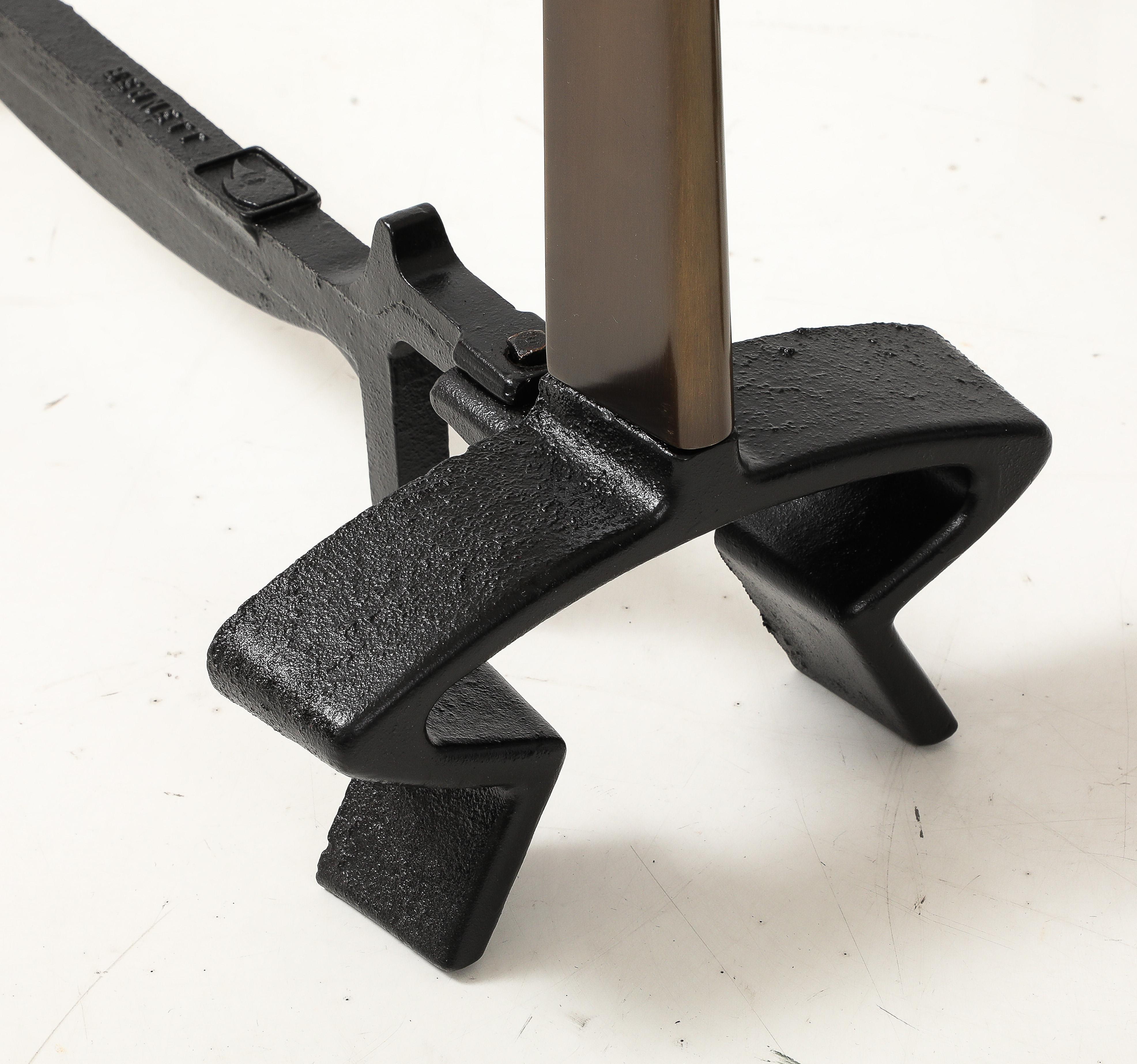 Donald Deskey Bronze Blade Andirons en vente 2