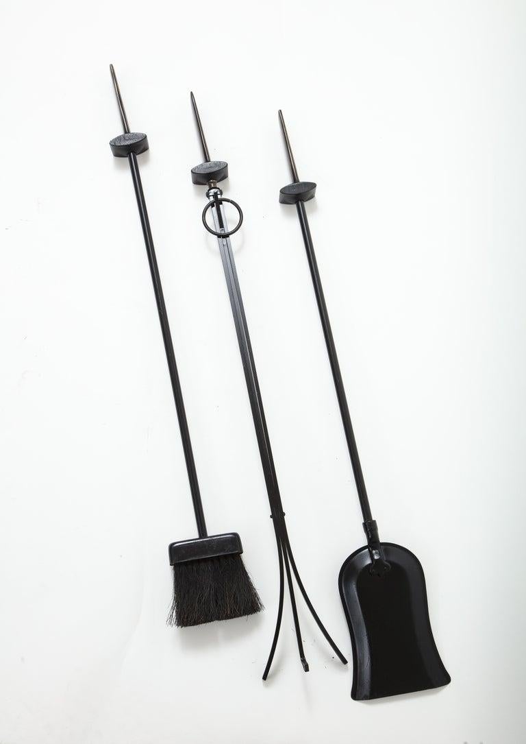 20th Century Donald Deskey Bronze Handle Firetool Set For Sale
