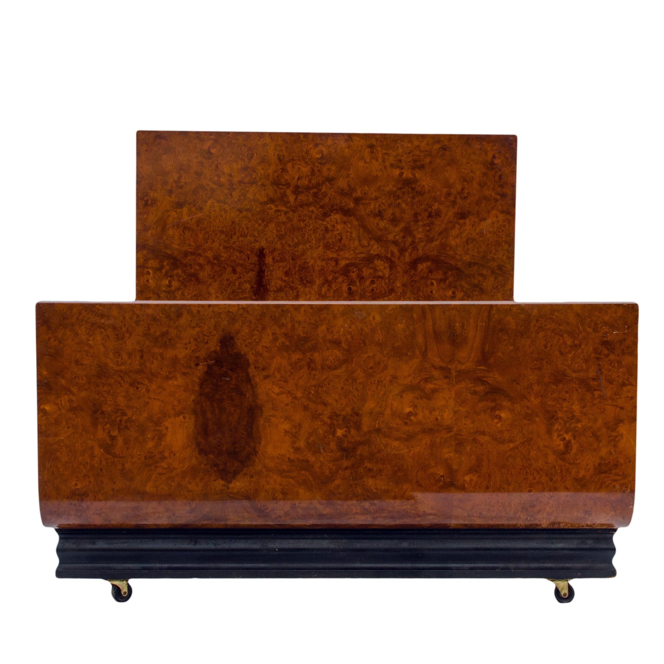 American Donald Deskey Carpathian Elm Twin Beds for Widdicomb Co. For Sale