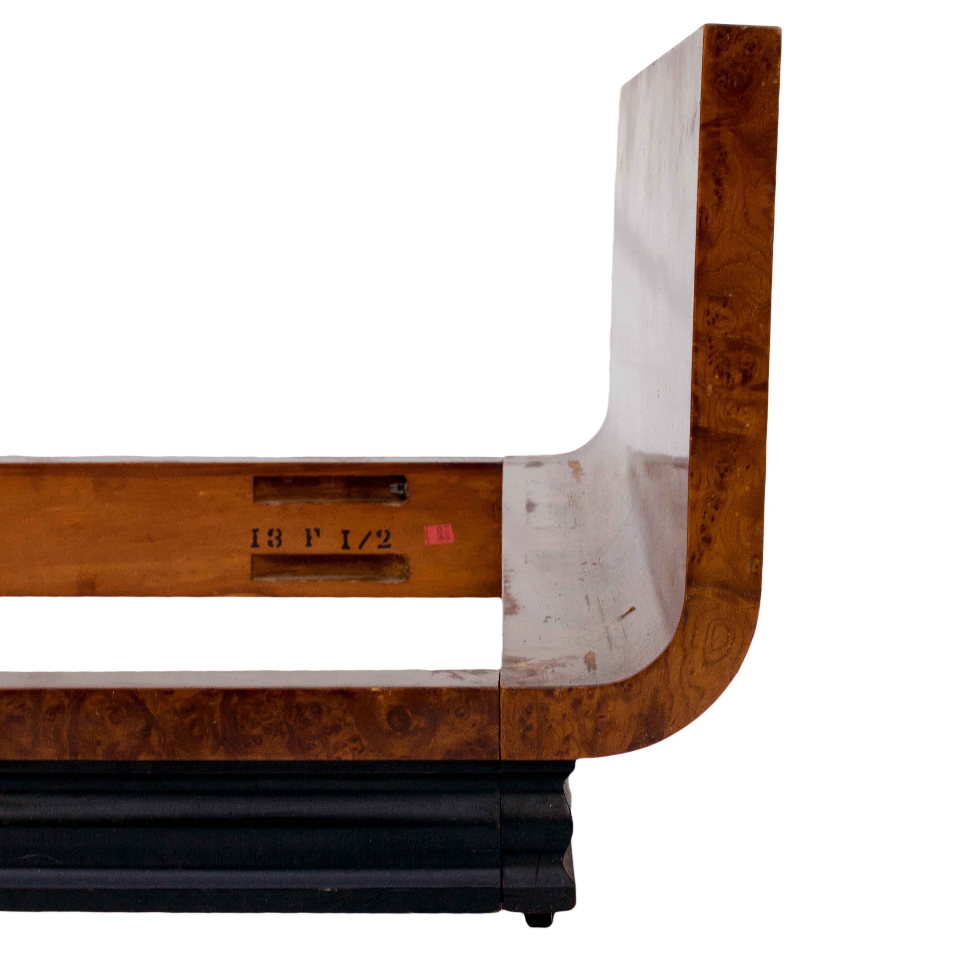 Burl Donald Deskey Carpathian Elm Twin Beds for Widdicomb Co. For Sale