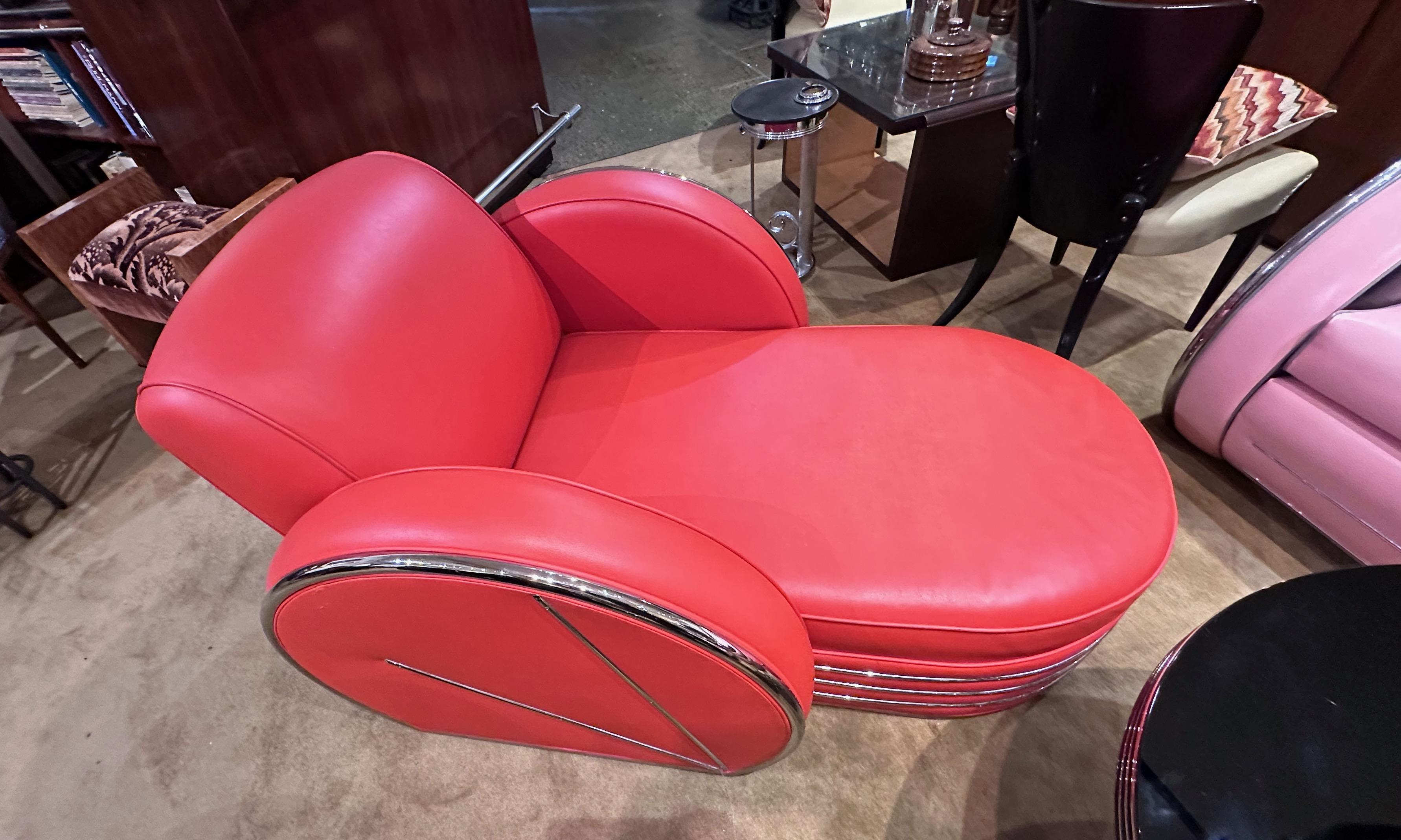 Donald Deskey Design Art Deco Sofa Chaise Lounge For Sale 4
