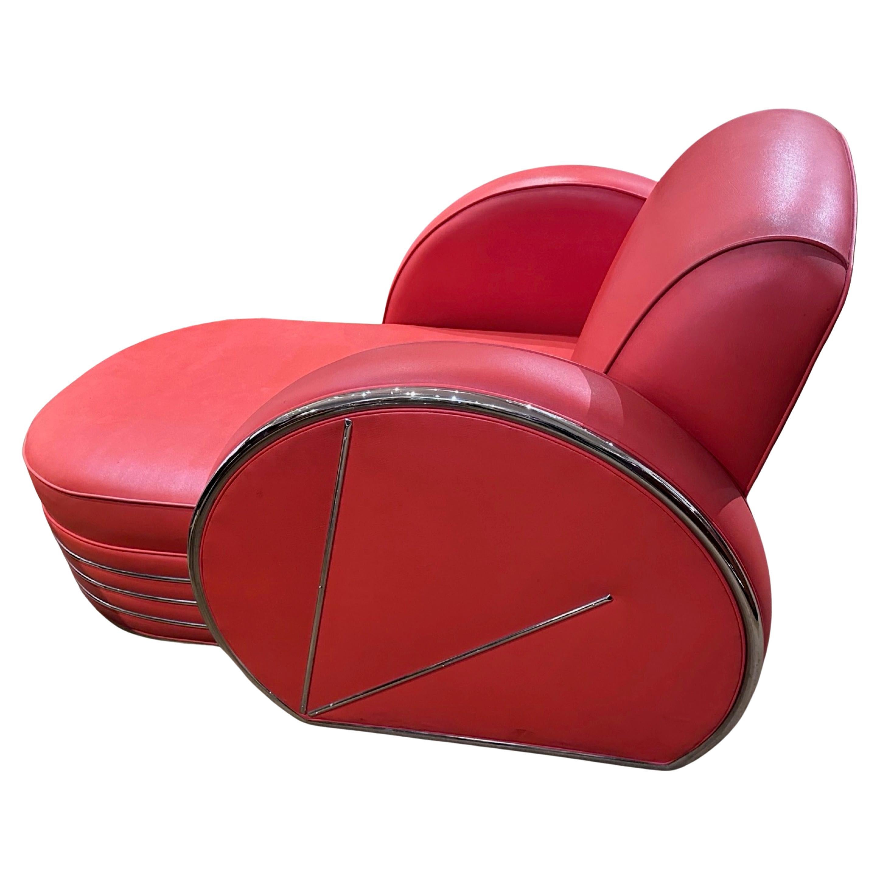 Donald Deskey Design Art Deco Sofa Chaise Lounge For Sale