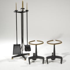 Donald Deskey Fireplace Andirons Tool Set