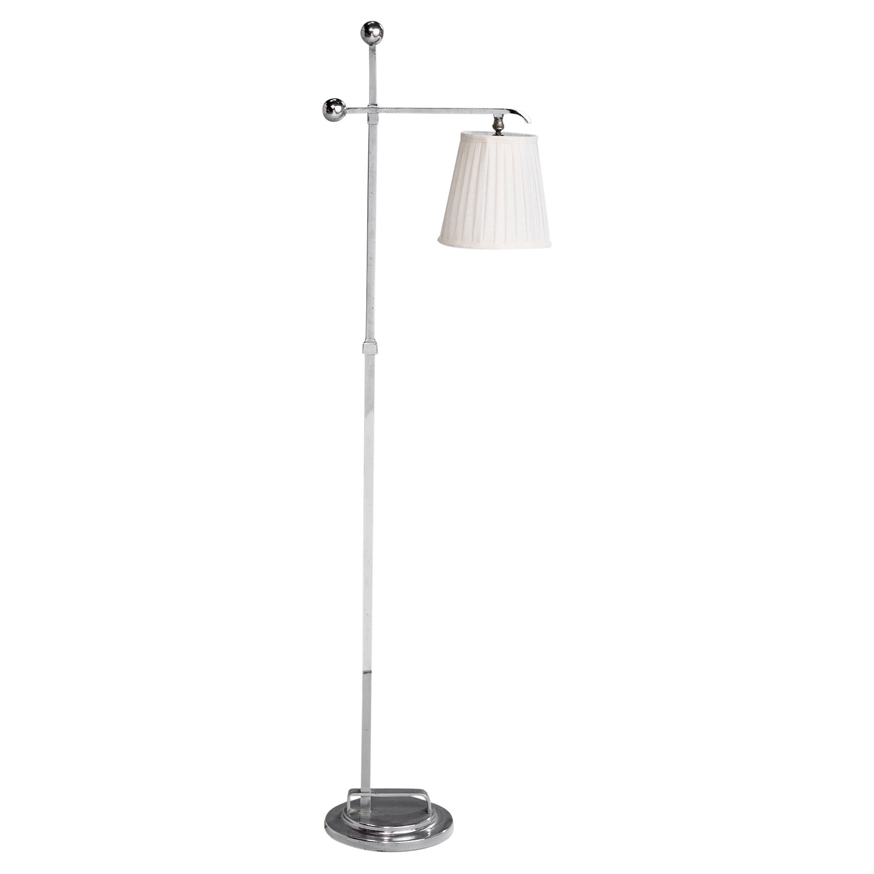 Donald Deskey, Floor Lamp, Chrome-plated Steel, Fabric, USA, 1930s