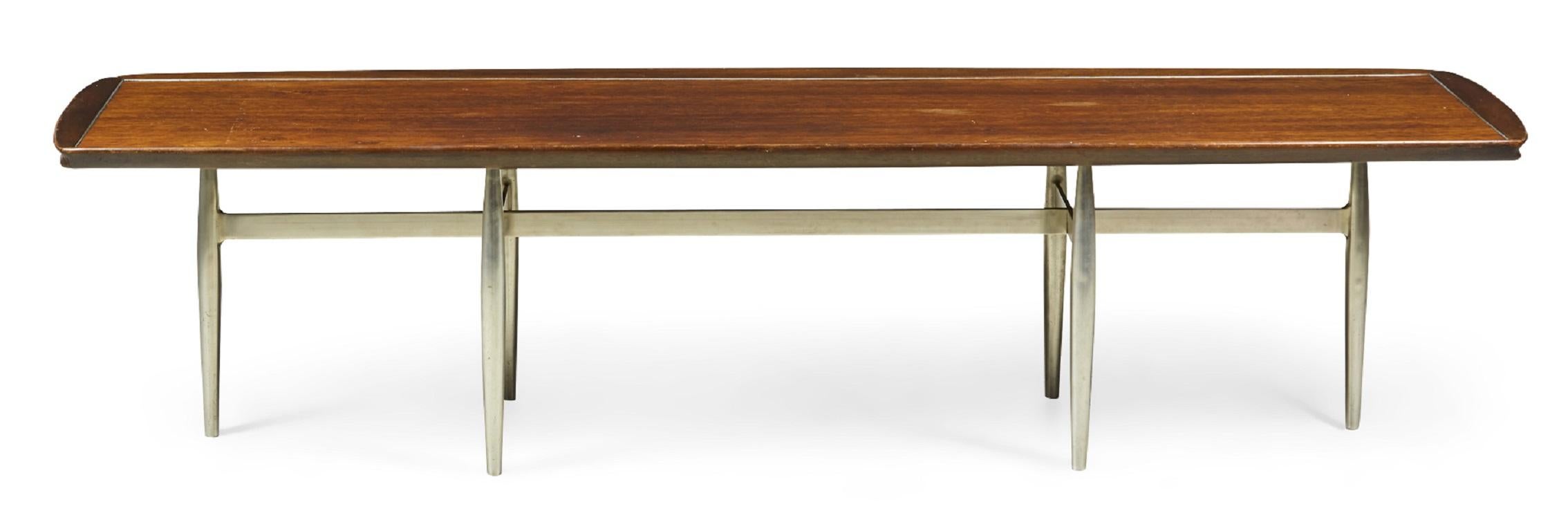 Mid-Century Modern Donald Deskey for Charak Modern  Rosewood 'Surfboard' Cocktail / Coffee Table For Sale