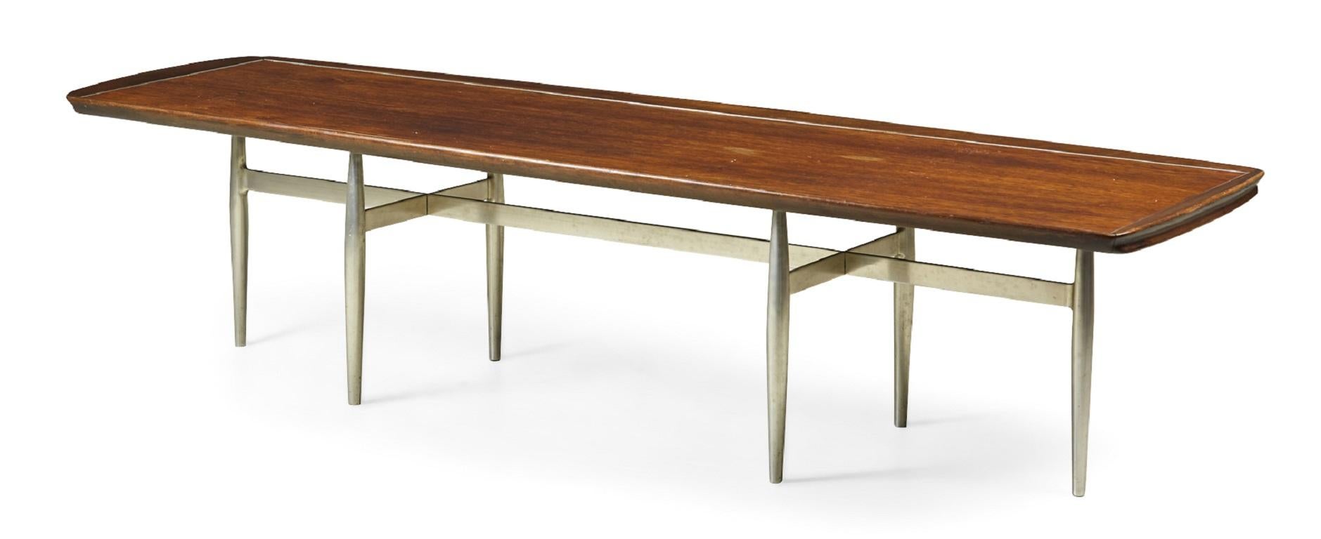 American Donald Deskey for Charak Modern  Rosewood 'Surfboard' Cocktail / Coffee Table For Sale