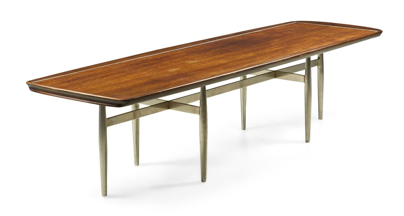 20th Century Donald Deskey for Charak Modern  Rosewood 'Surfboard' Cocktail / Coffee Table For Sale