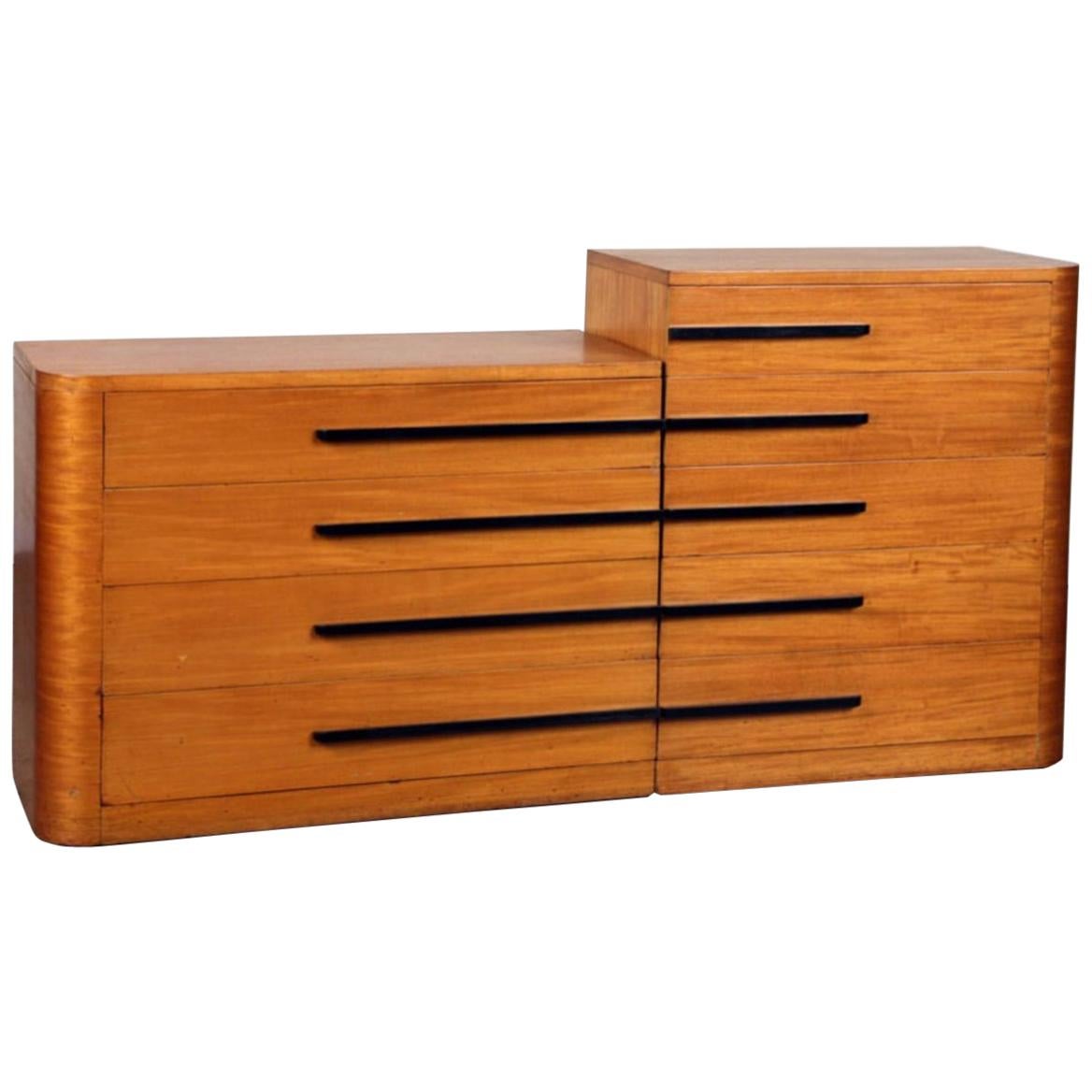 Donald Deskey for Widdicomb Satinwood Dresser, circa 1940