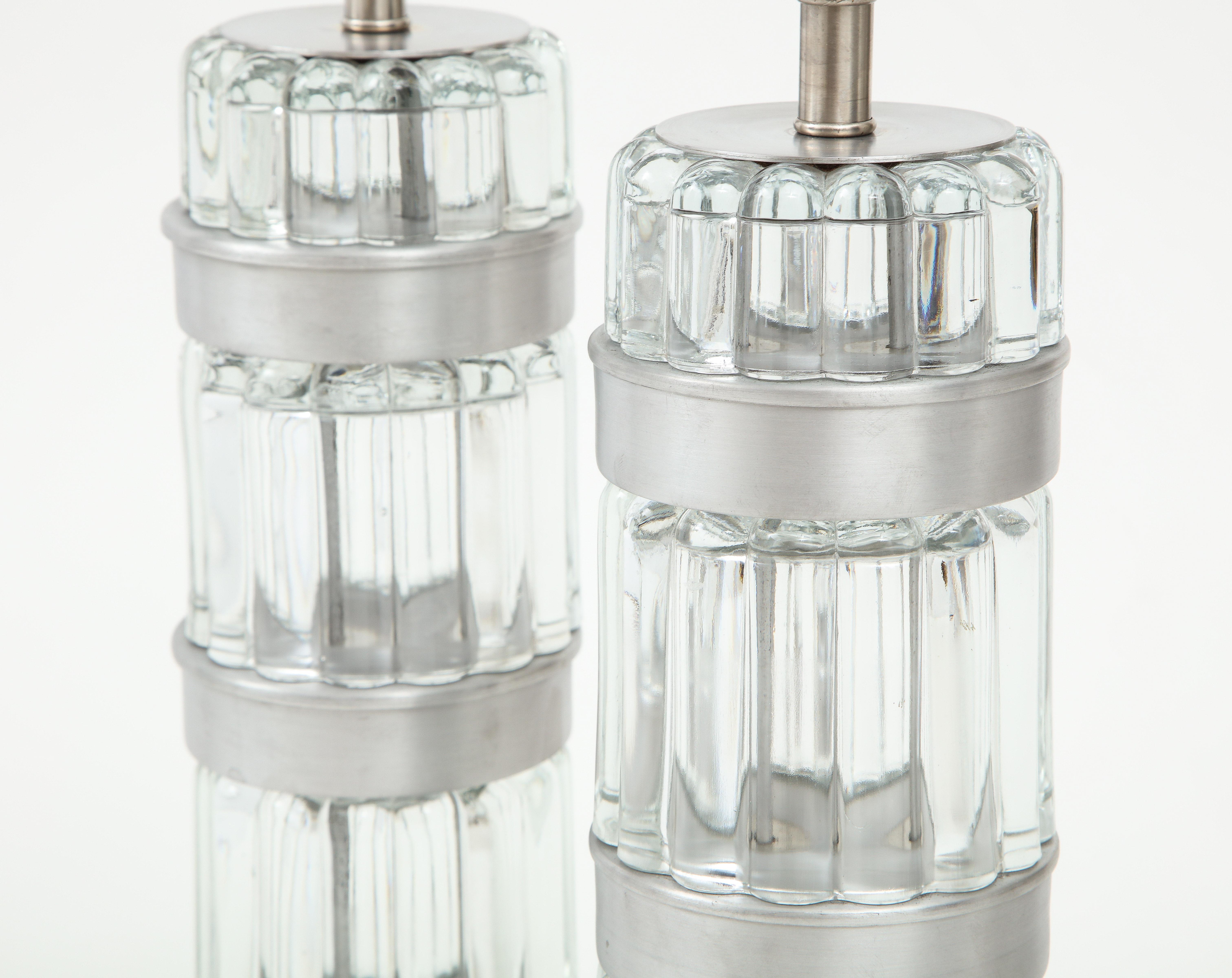 Donald Deskey Glass, Aluminum Lamps 1