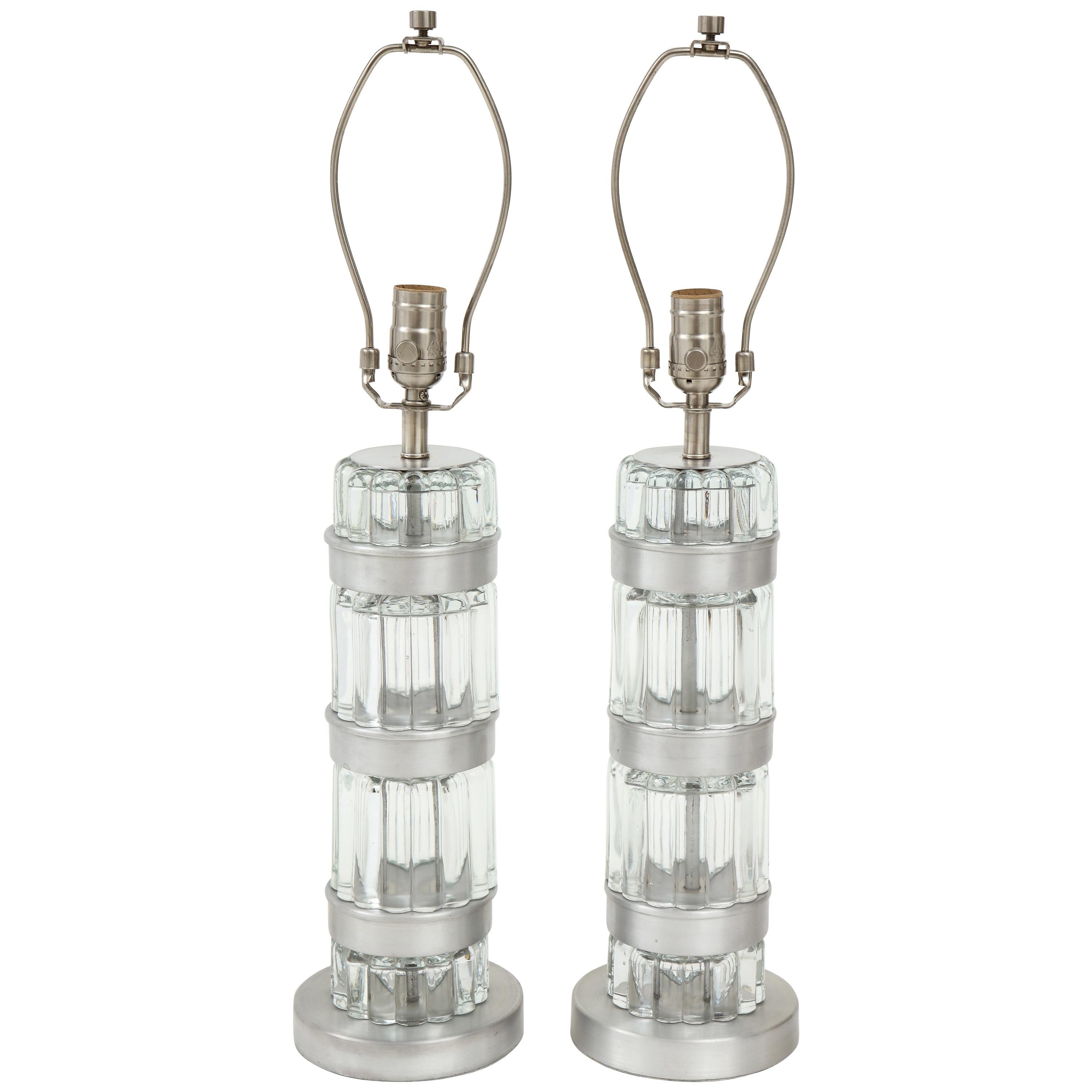 Donald Deskey Glass, Aluminum Lamps