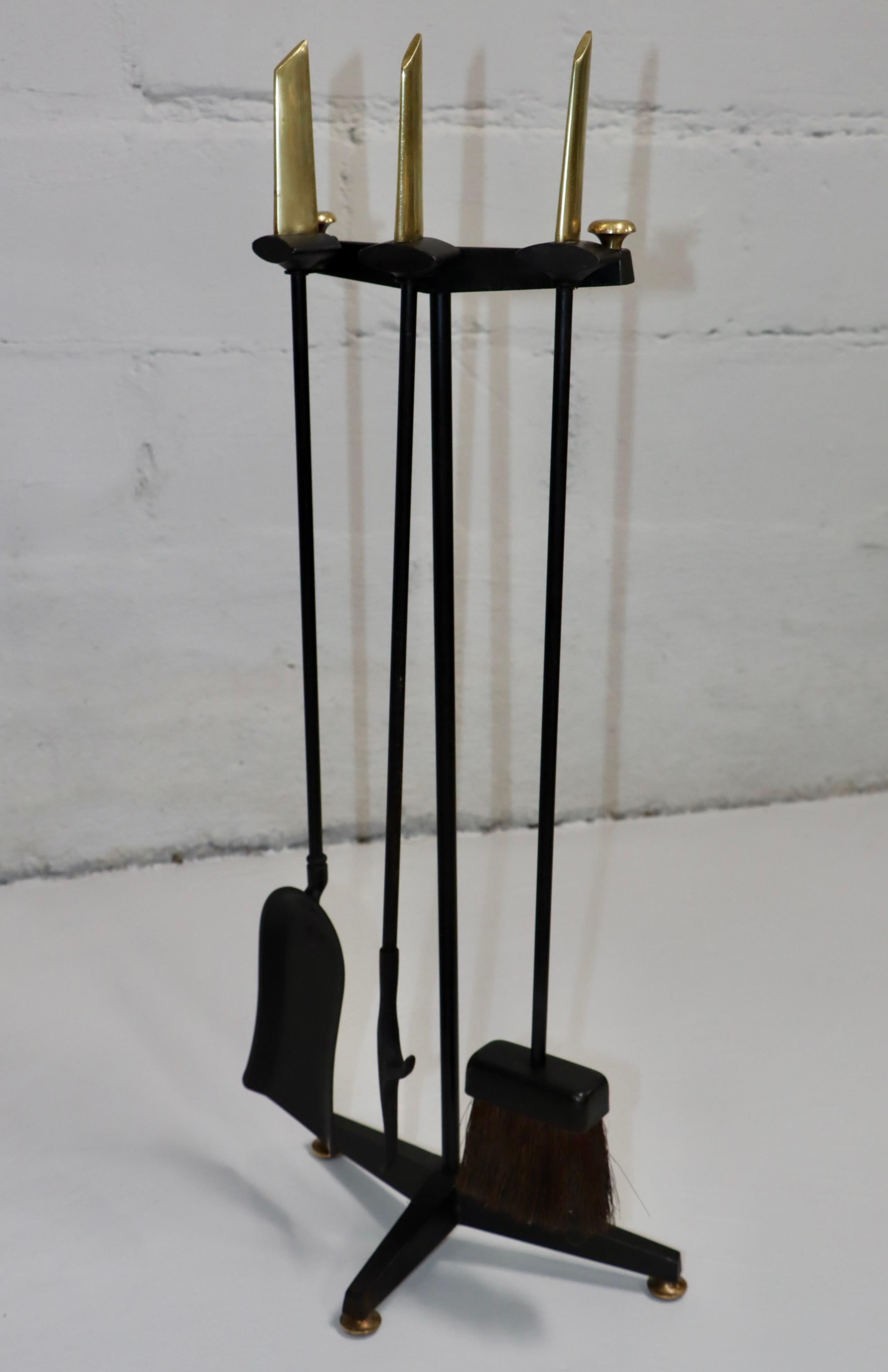 Mid-20th Century Donald Deskey Mid-Century Modern Fireplace Tools For Sale