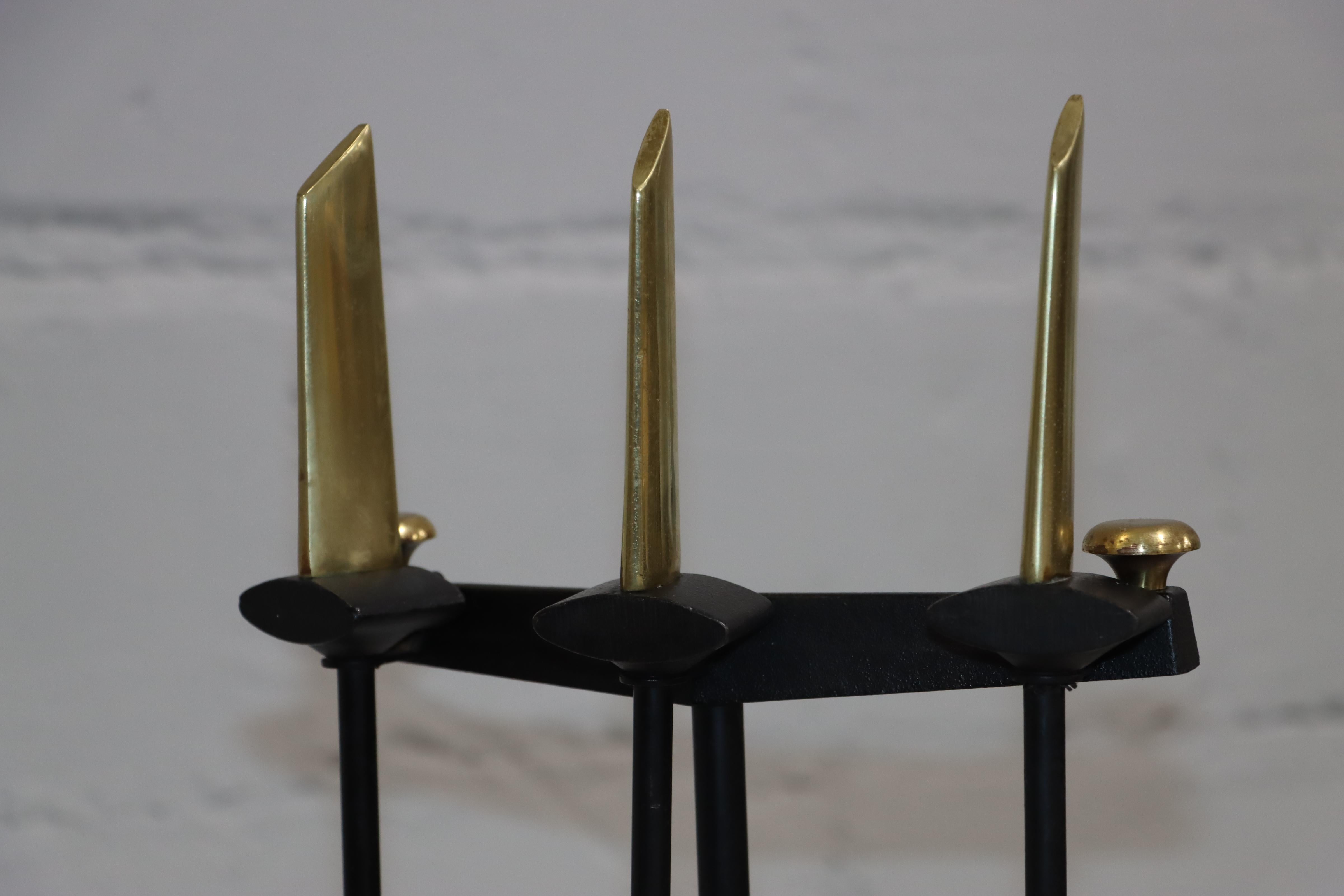 Donald Deskey Mid-Century Modern Fireplace Tools For Sale 1