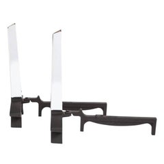 Donald Deskey Nickel Blade Andirons