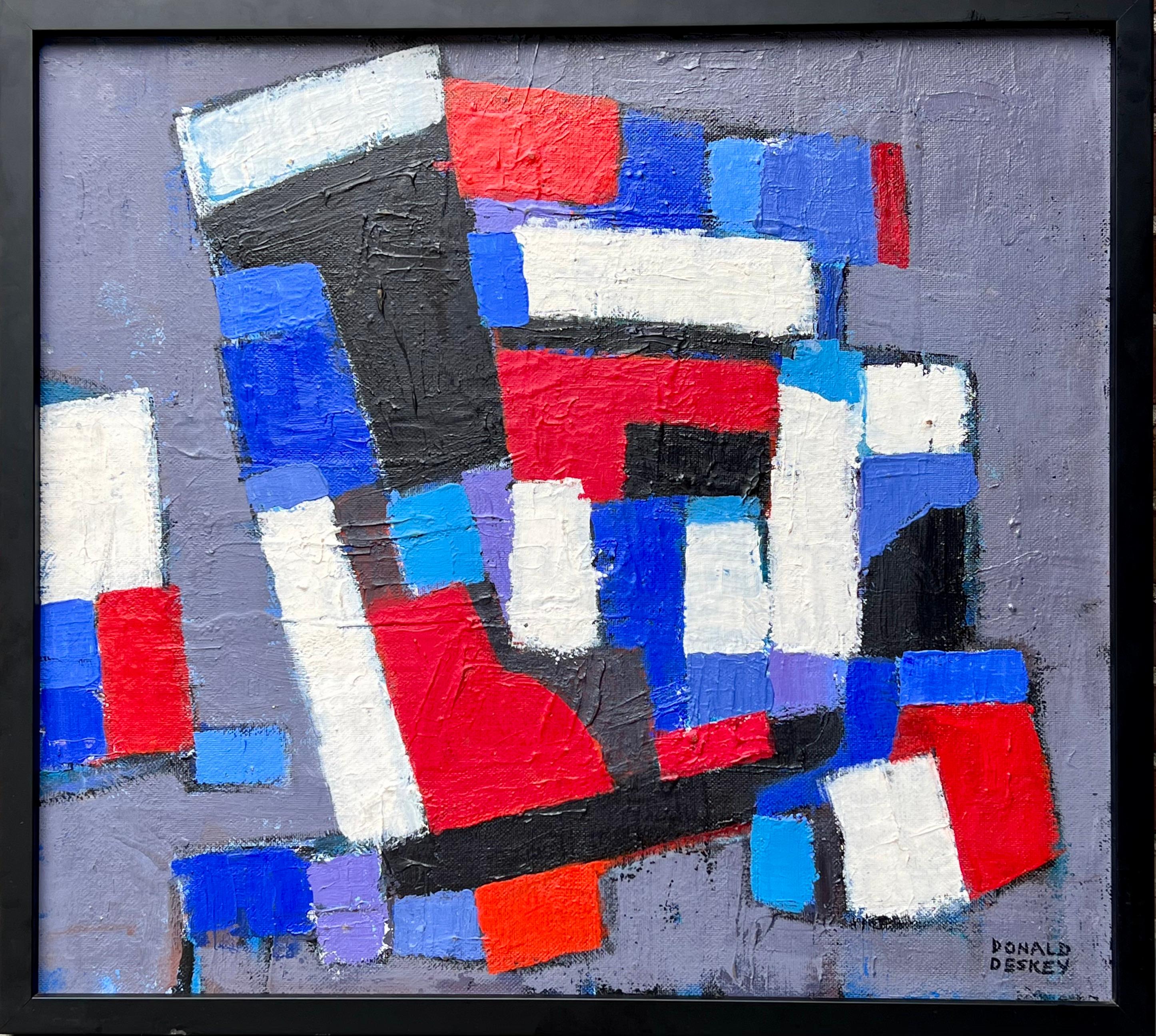 Abstract Mid-20th Century Oil Non Objective NYC Radio City Music Hall - Painting by Donald Deskey