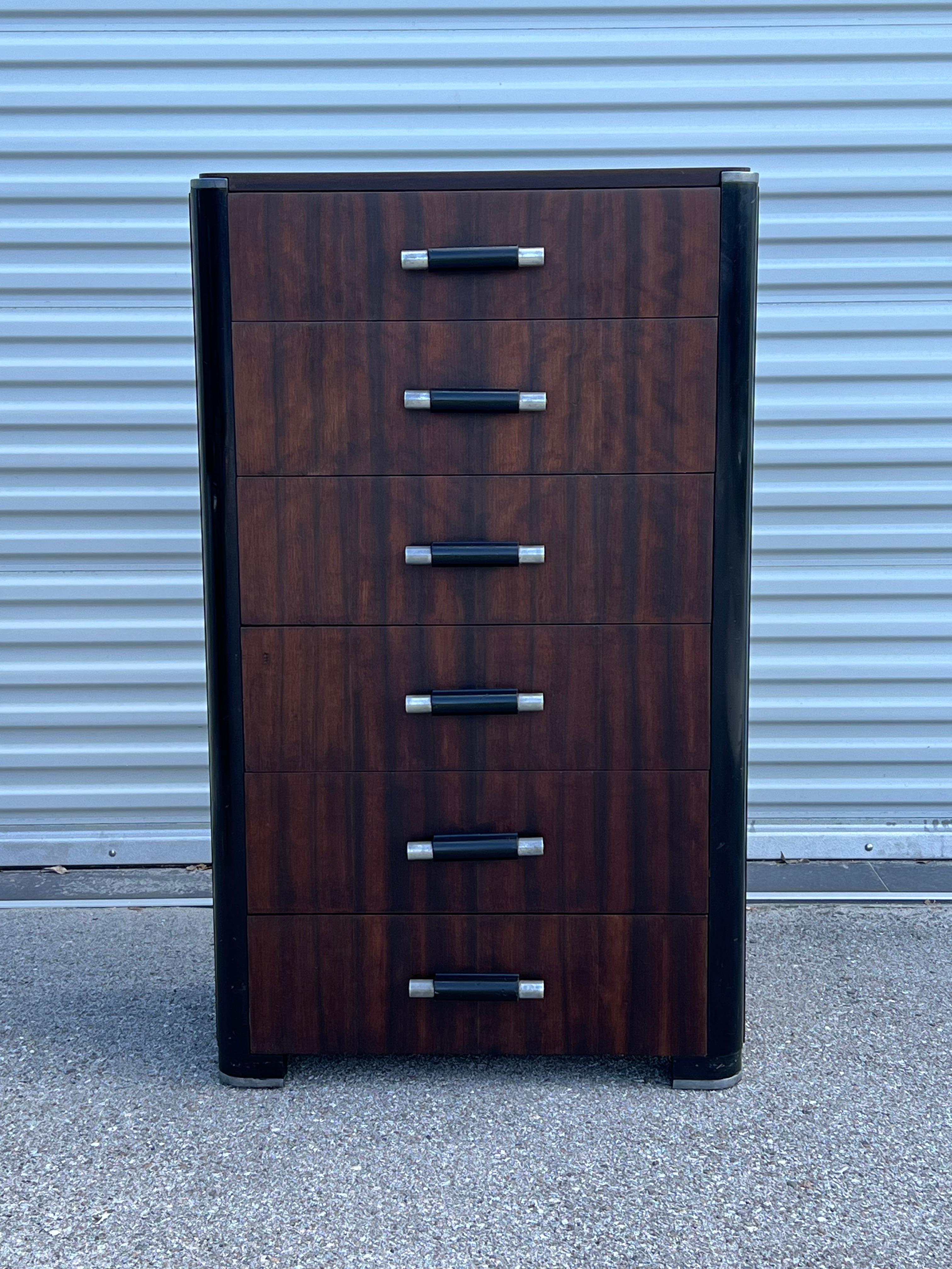 Donald Deskey Six Drawer Chest ca' 1930's For Sale 4