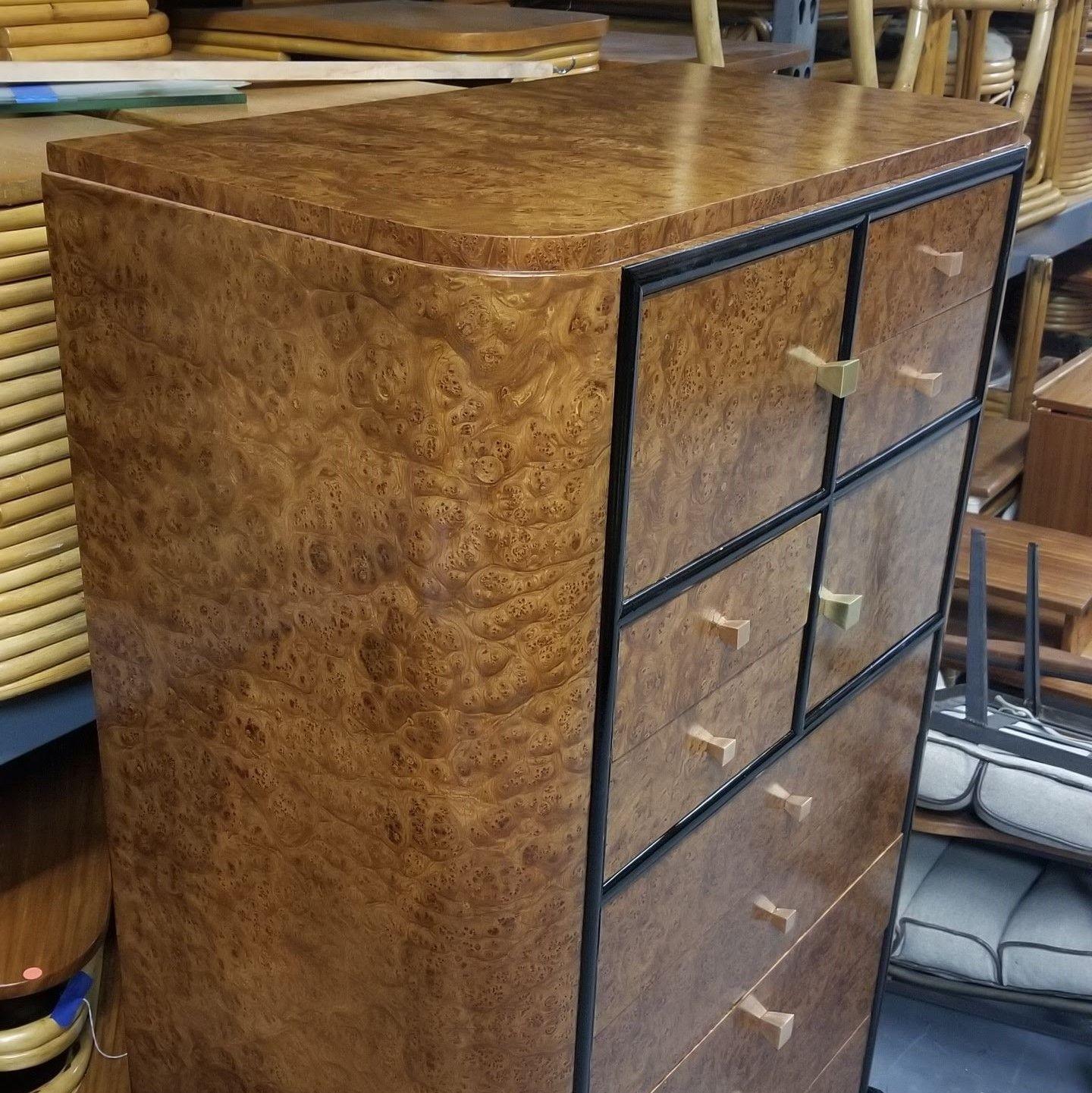 Donald Deskey Streamline Art Deco Highboy Dresser Widdicombe In Excellent Condition For Sale In Van Nuys, CA