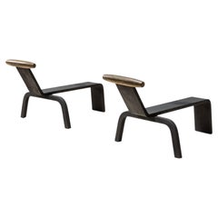 Andirons de style Donald Deskey