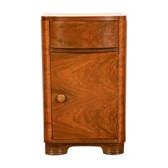 Donald Deskey Style Art Deco Burl Wood Nightstand, Circa 1930s