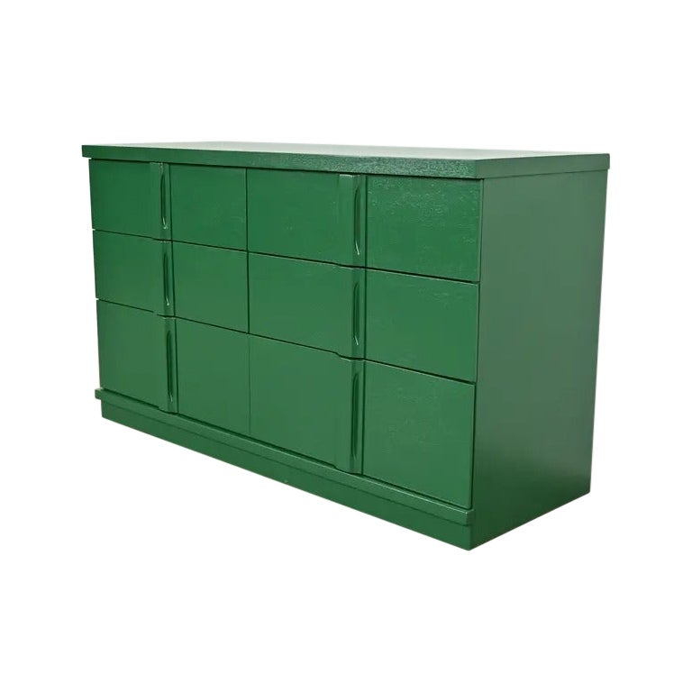 Donald Deskey Style Art Deco Six-Drawer Double Dresser, Newly Refinished