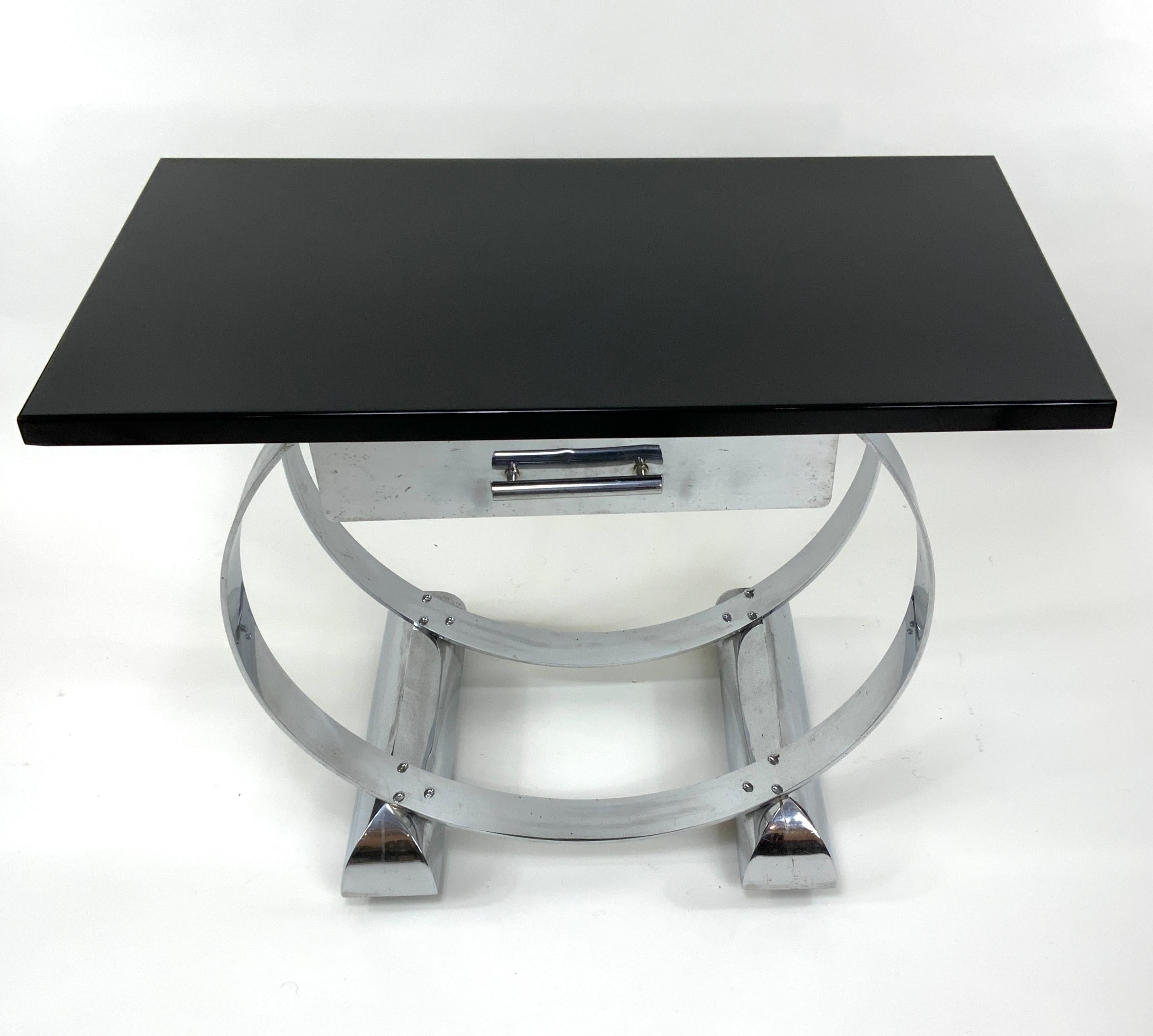 American Donald Deskey Style Modernist Art Deco Console Table For Sale