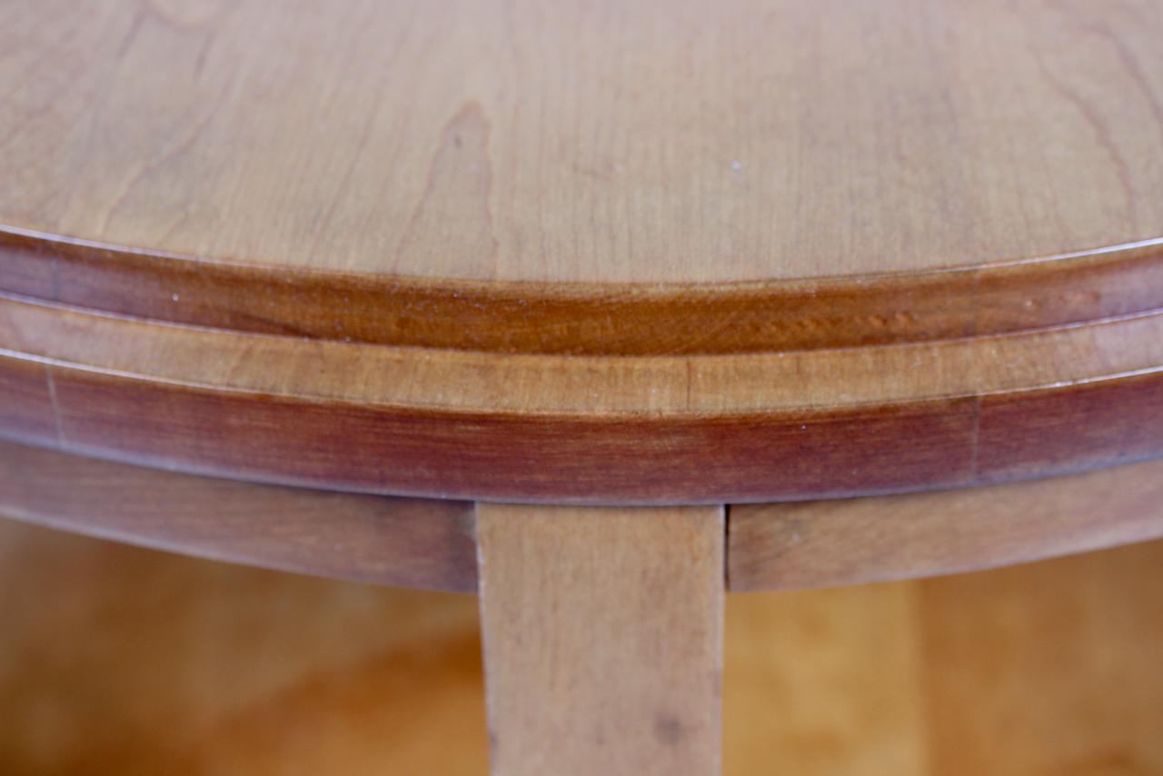 Donald Deskey Style Round Three Tier Maple Occasional Table For Sale 6