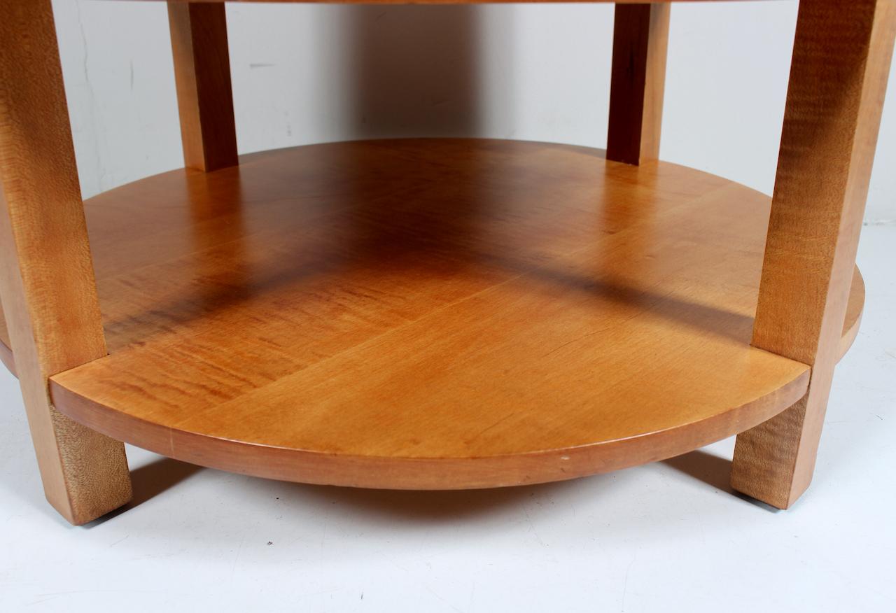 Donald Deskey Style Round Three Tier Maple Occasional Table For Sale 11