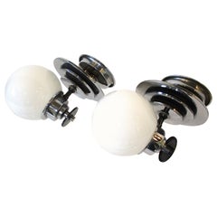 Donald Deskey styled Deco Machine Age Chrome Sconces