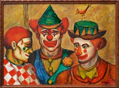 Vintage Mid-Century Three Clowns by Jazz Man Don Hirleman