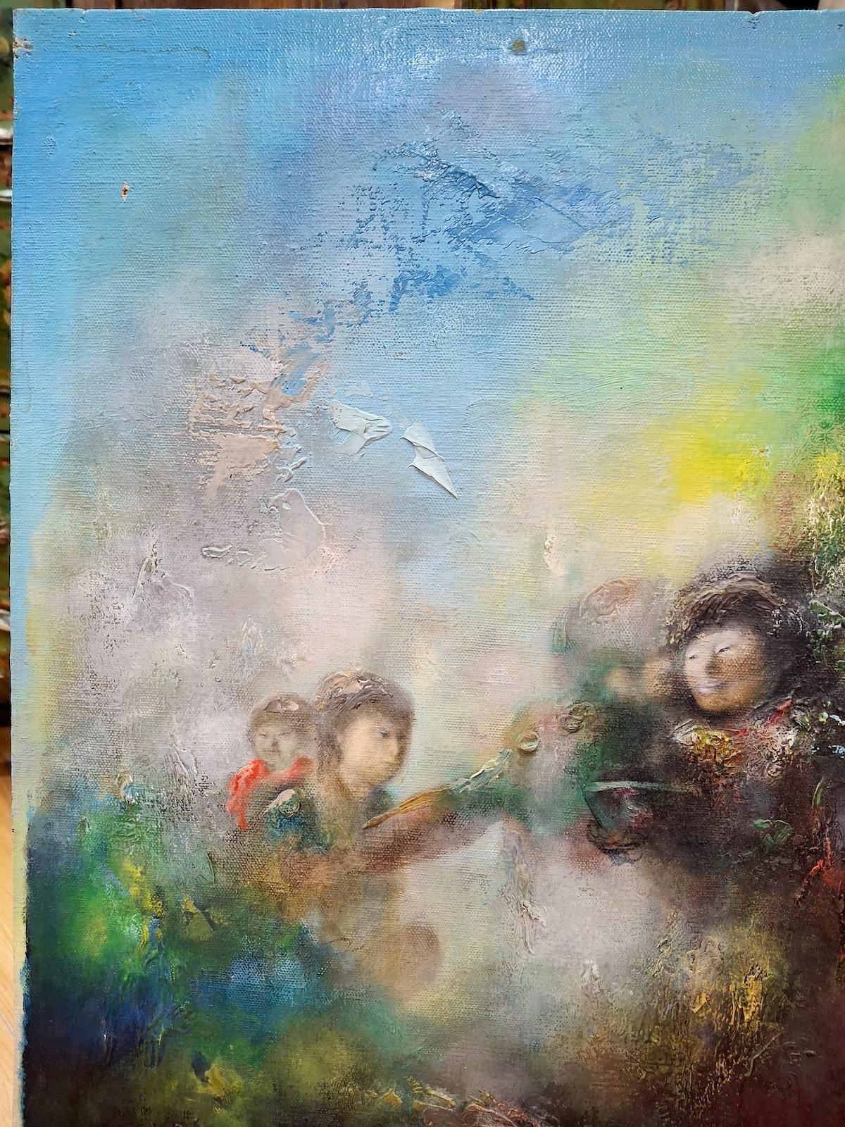 Donne in una nebbia incantata - Painting di Donald Dougherty