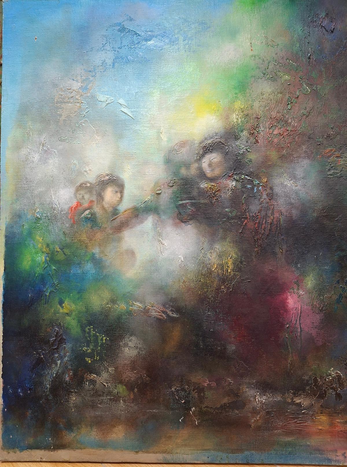 Donne in una nebbia incantata - Painting Astratto di Donald Dougherty