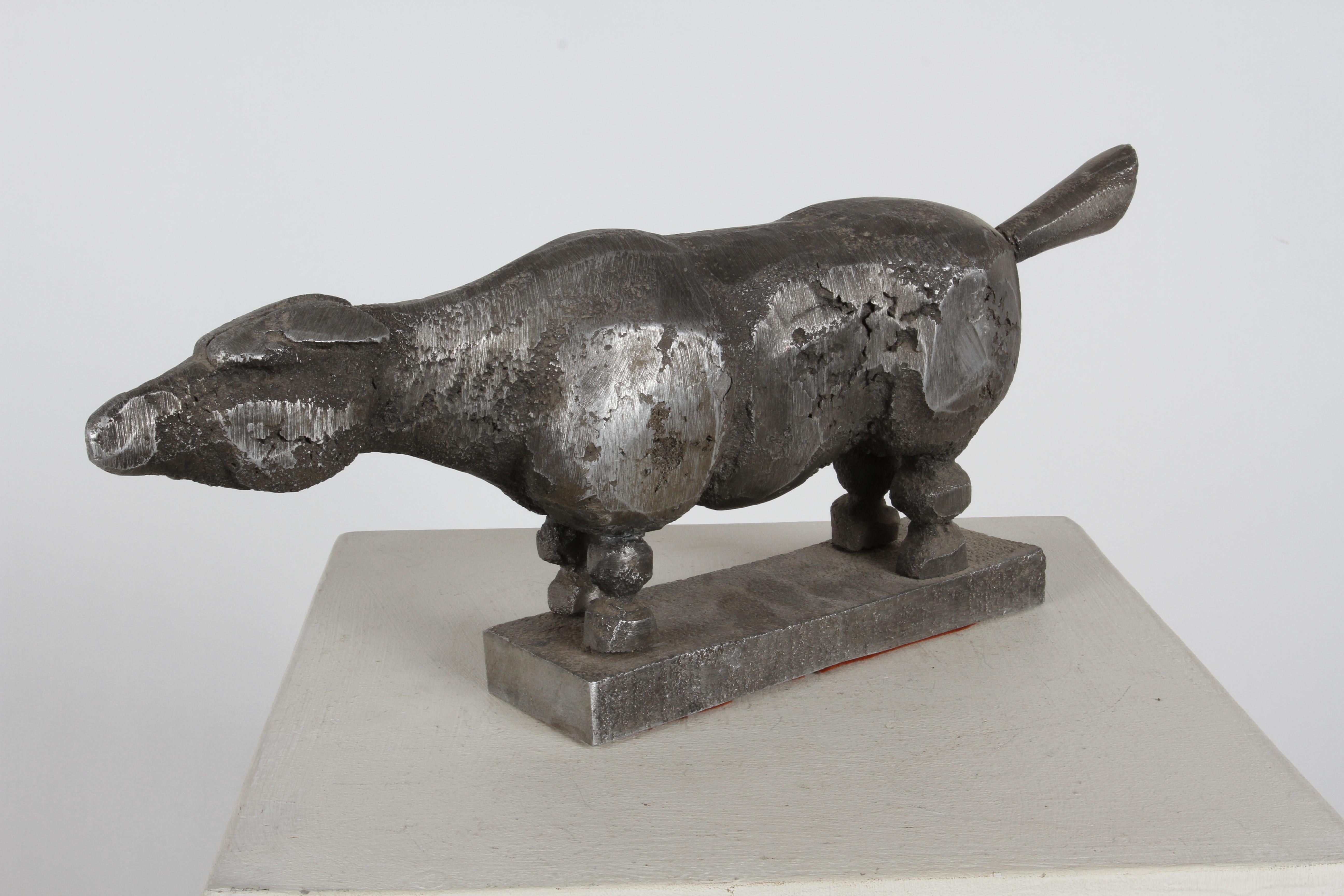 Donald Drum Style MCM 1960er Jahre Brutalistische exotische Wildleder-Skulptur aus Aluminiumguss, Donald Drum Style (Gegossen) im Angebot