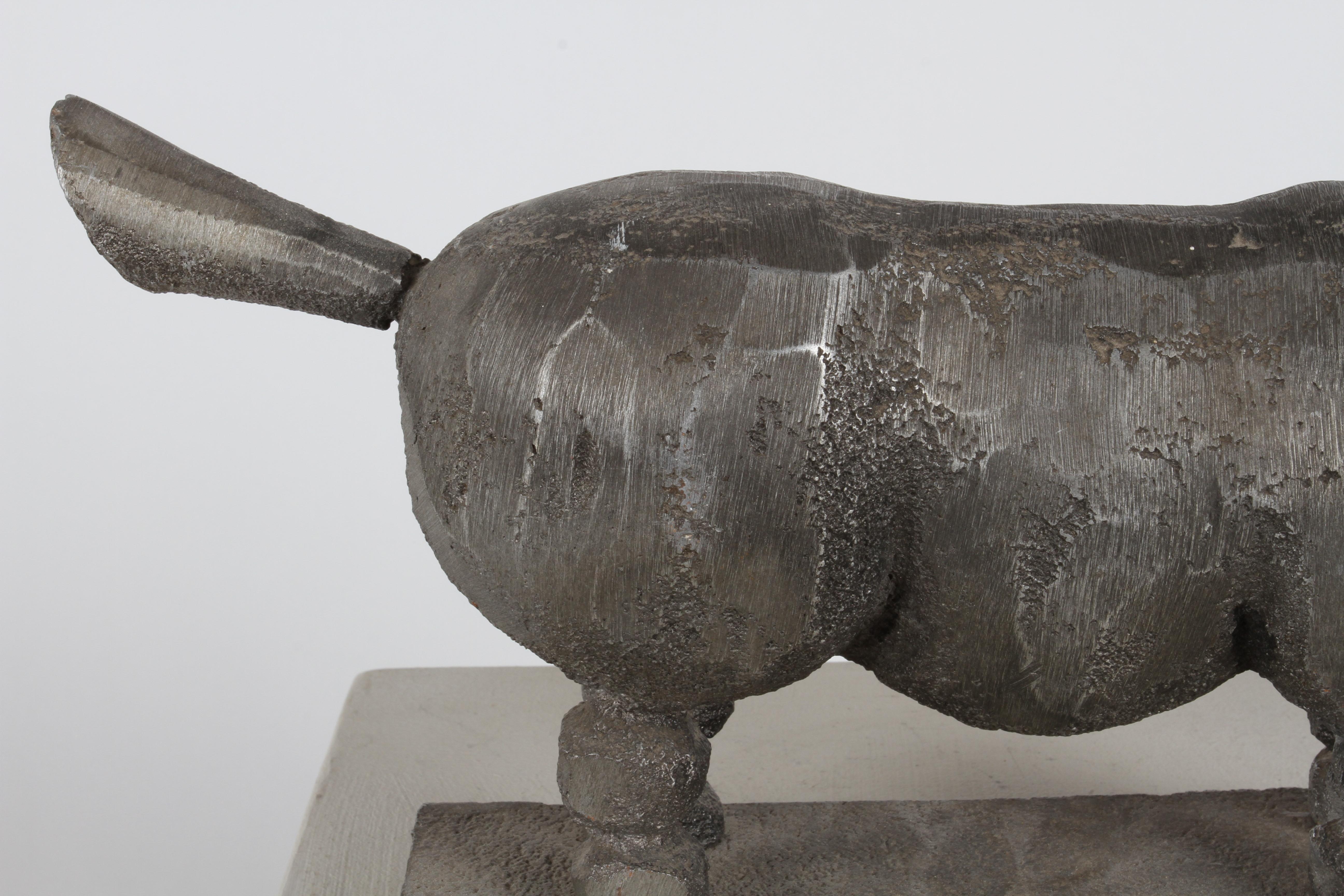 Sculpture de bête sauvage exotique brutaliste en aluminium coulé style tambour MCM des années 1960 en vente 1