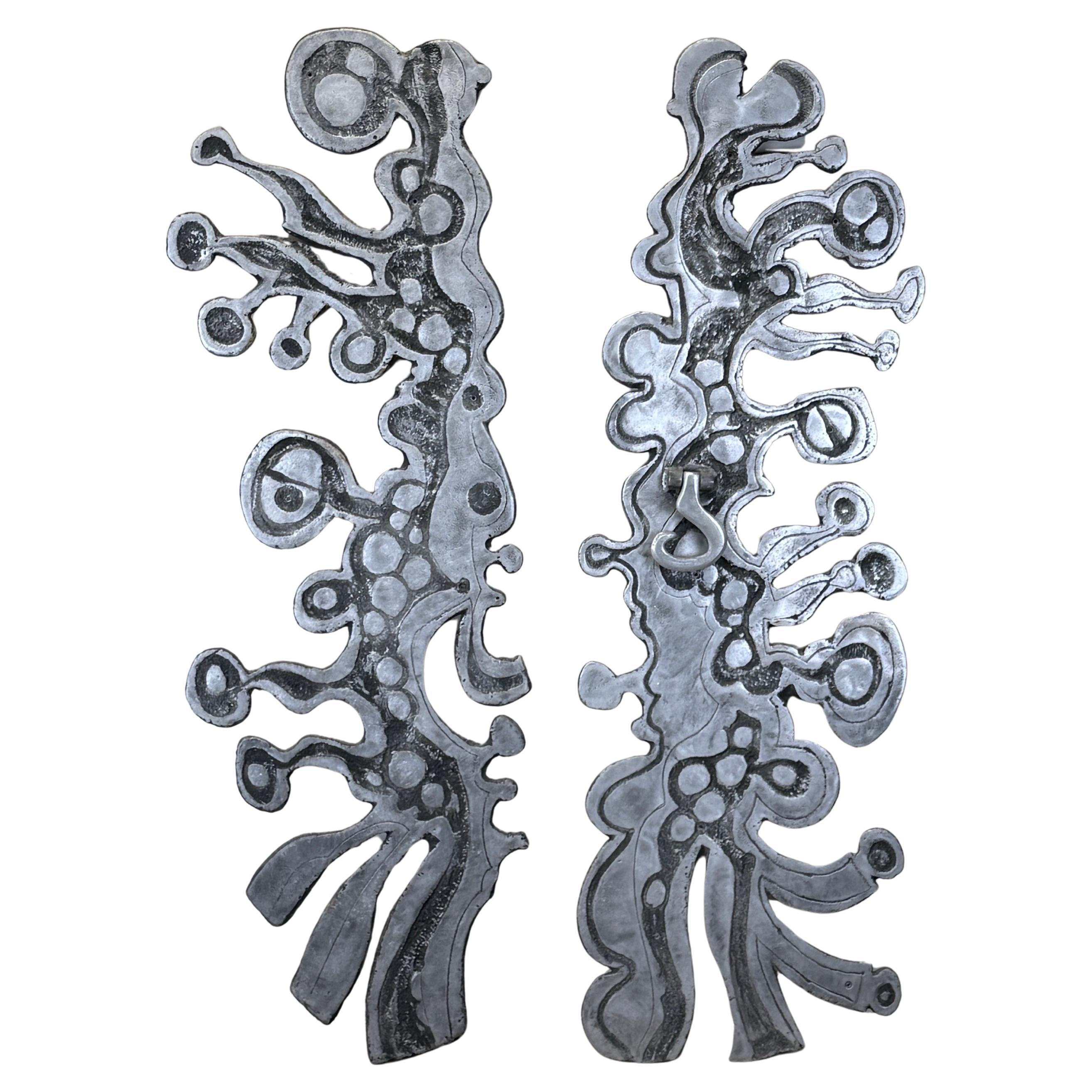 Donald Drumm Aluminum Sculpture Door Appliques For Sale