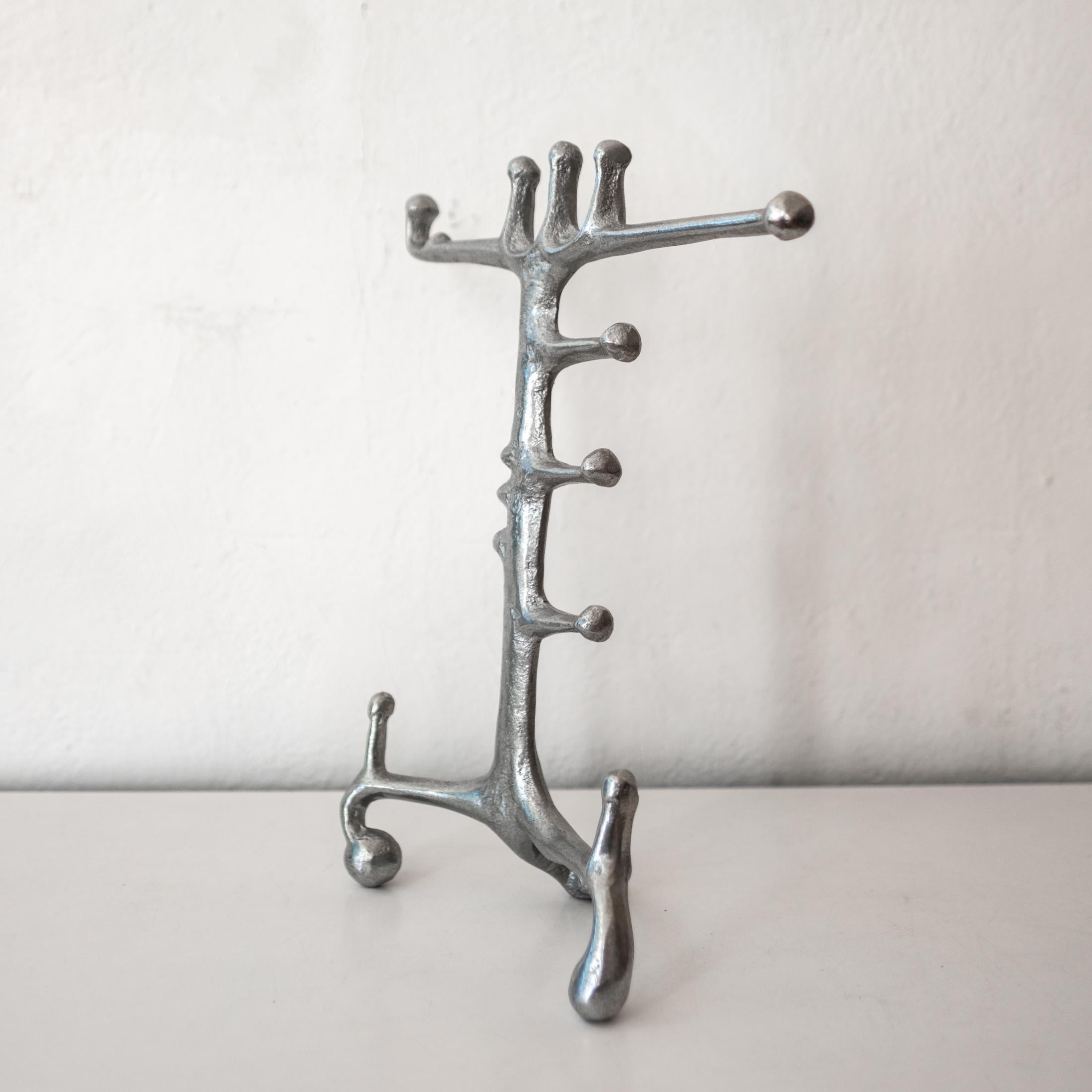 Mid-Century Modern Donald Drumm Aluminum Sculpture Jewelry Stand For Sale